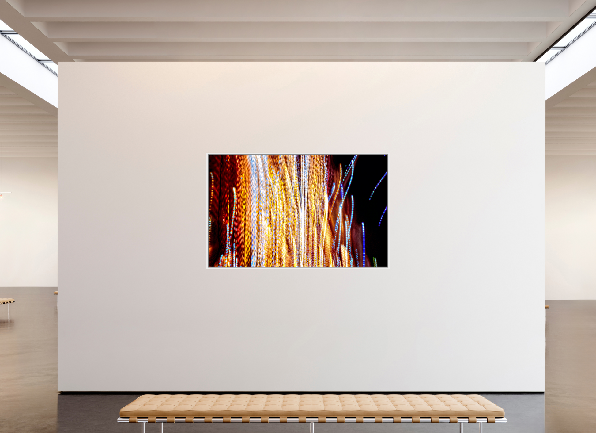 192 x 120 cm, 9 Caisse américaine Blanche Ode aux filaments célestes
