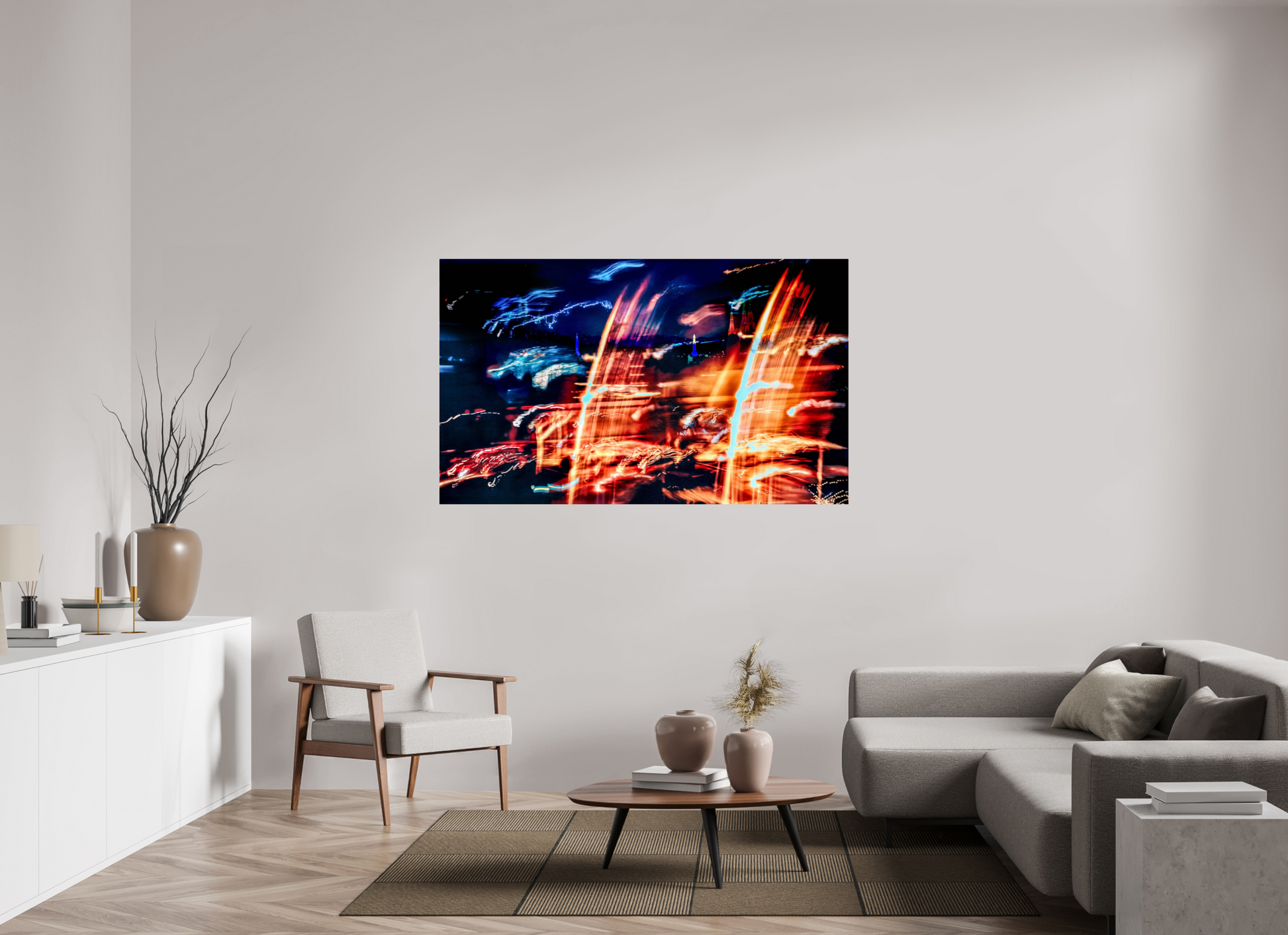 166.8 x 100 cm, 2 Photo print mounted on Dibond The Waves of the Invisible Sky