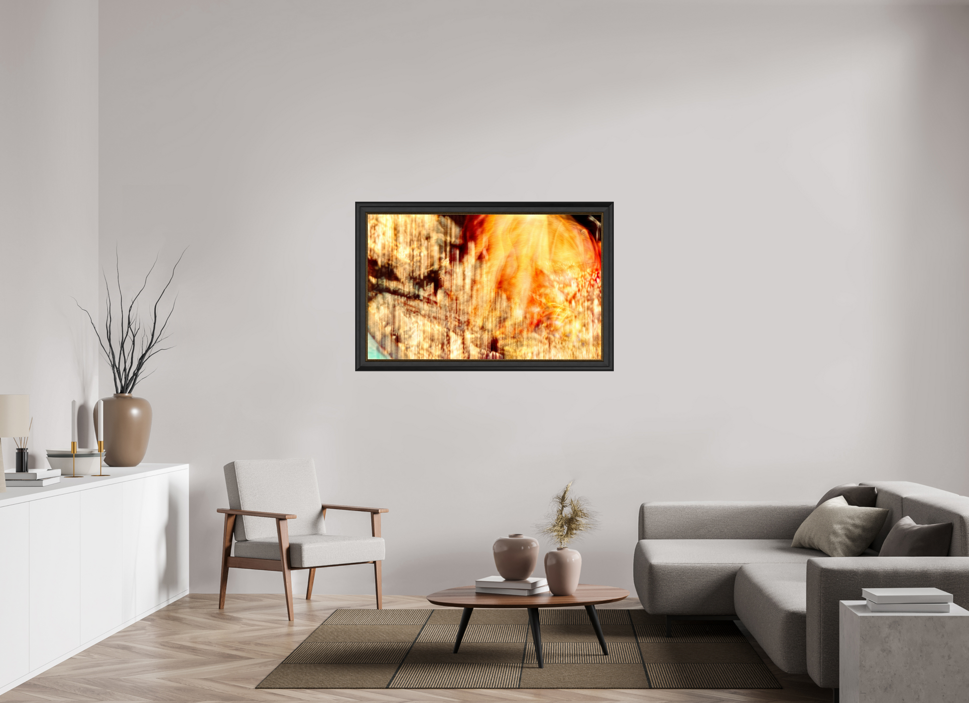 128 x 80 cm, 11 Black-Gold Frame The incandescent heart of the world