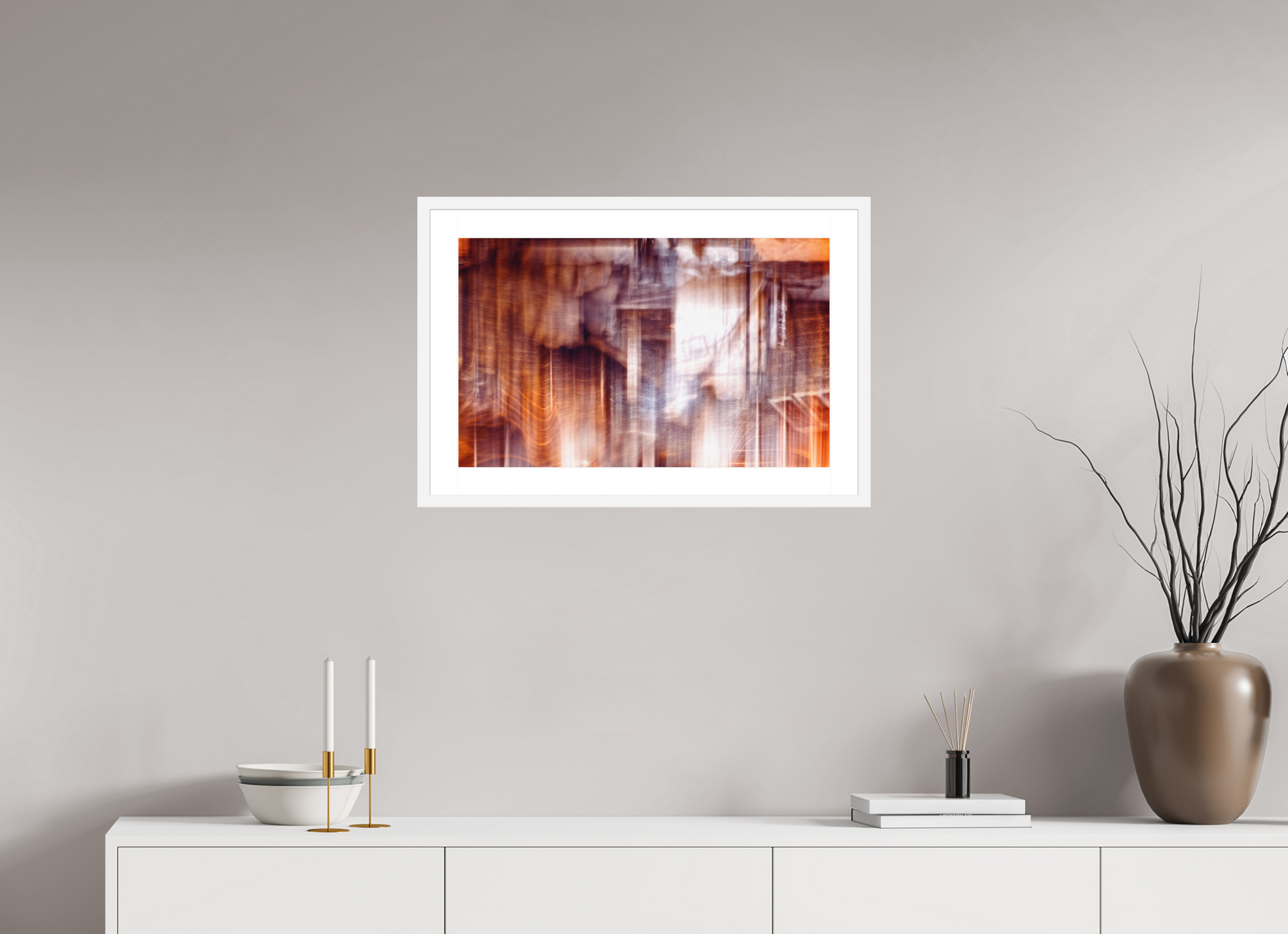 64,2 x 40 cm, 6 Cadre Blanc : Passe-Partout Blanc La charpente tremblante de l’oubli