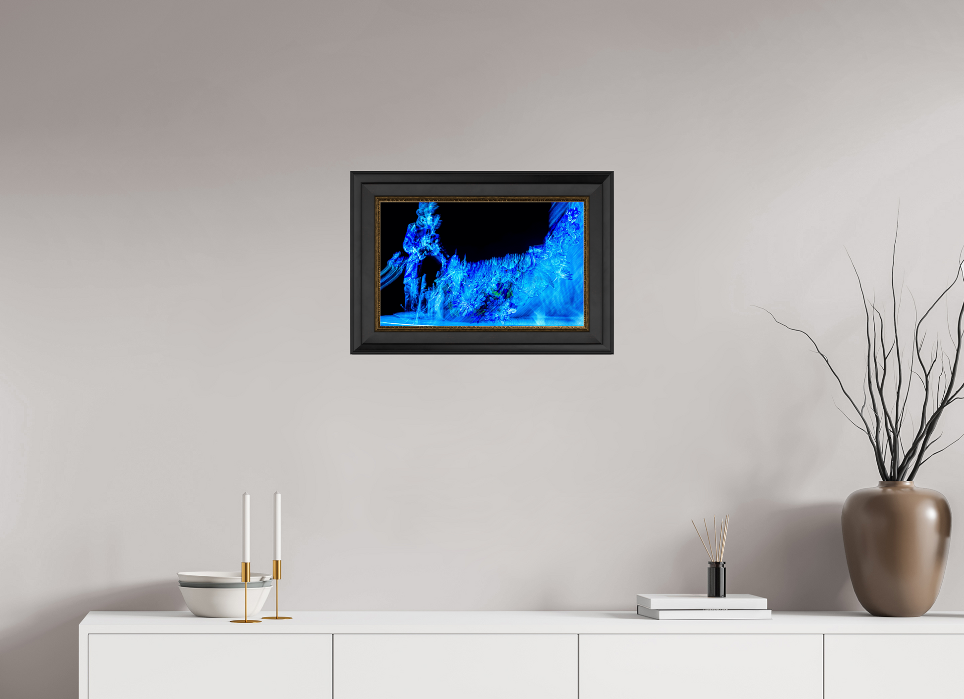 48 x 30 cm, 11 Cadre Noir-Or Fleurs nées d’une note suspendue