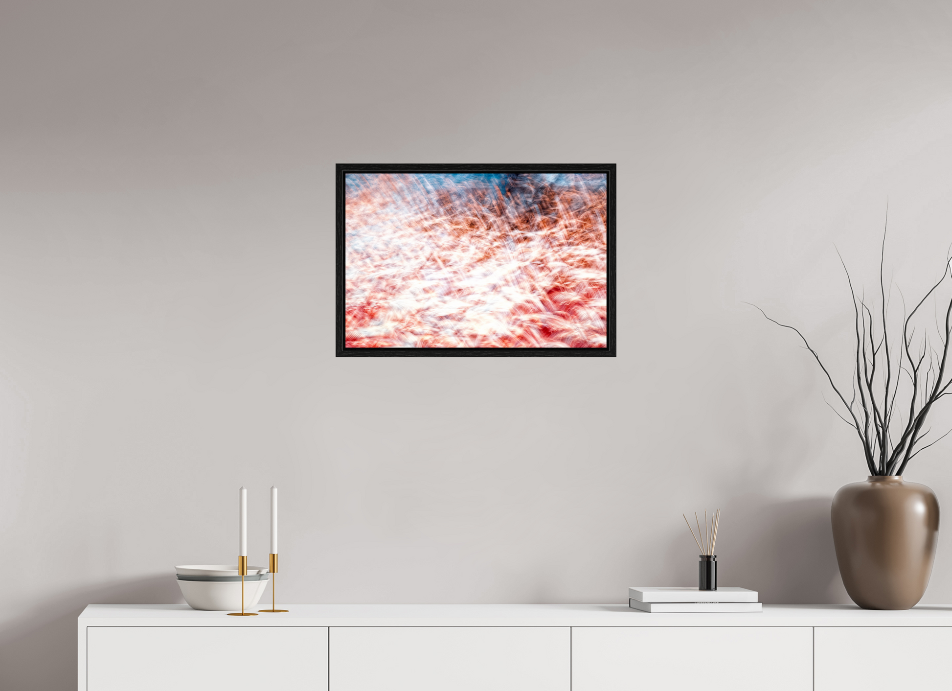 60 x 40 cm, 8 Black American Box The Sea of Red Feathers