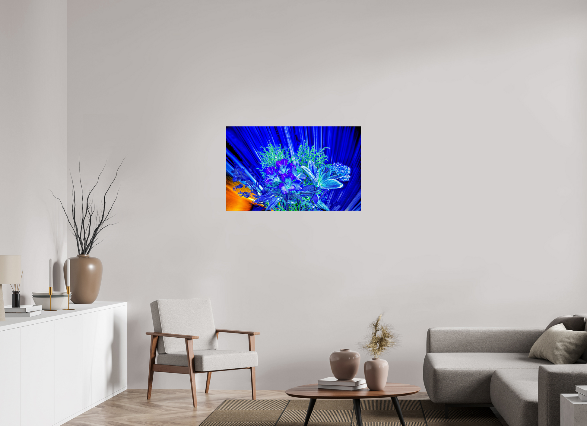 96 x 60 cm, 3 Tirage photo sous Verre acrylique Floraisons dans le vent lumineux