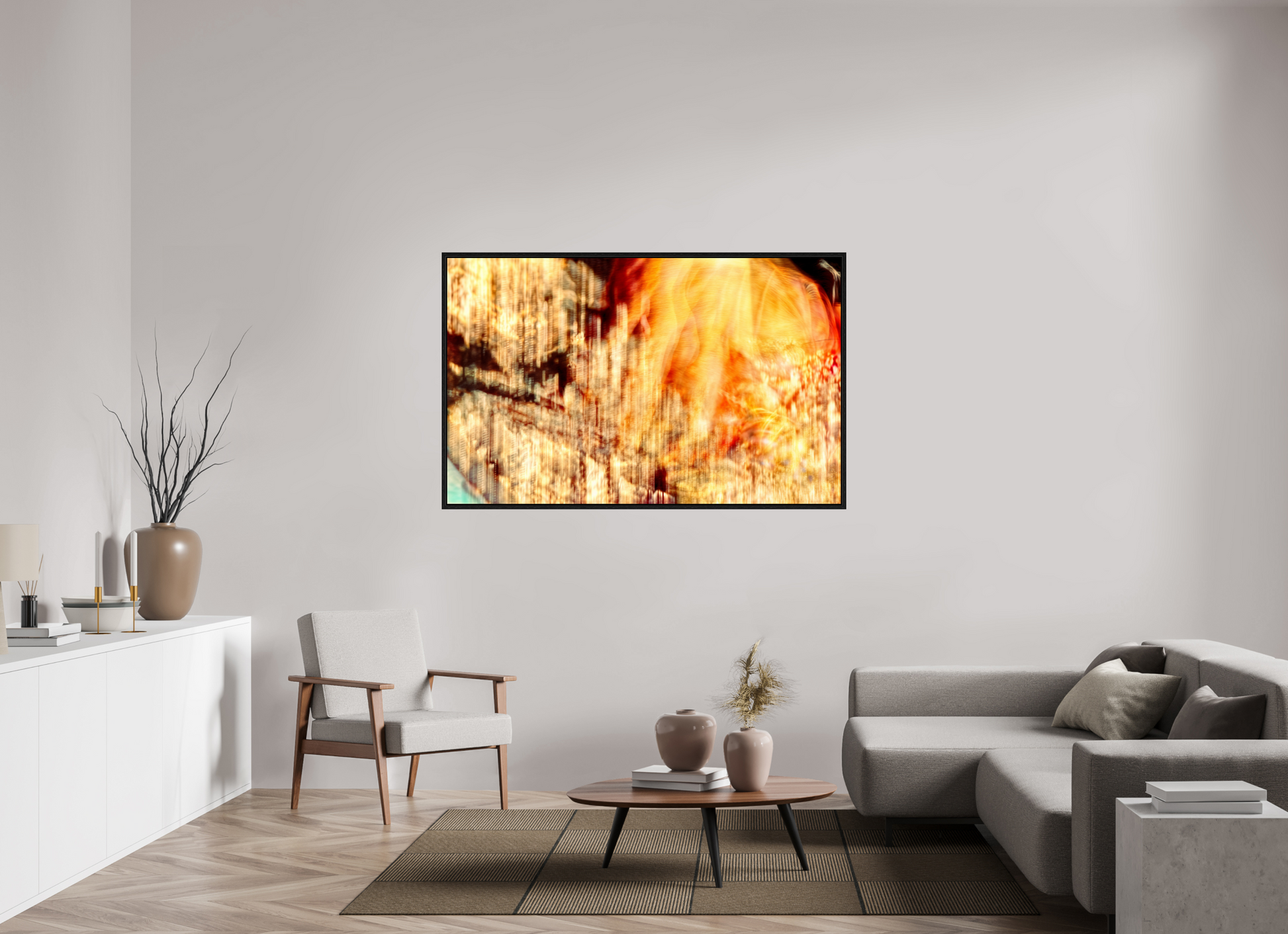 160 x 100 cm, 8 Black American Box The incandescent heart of the world