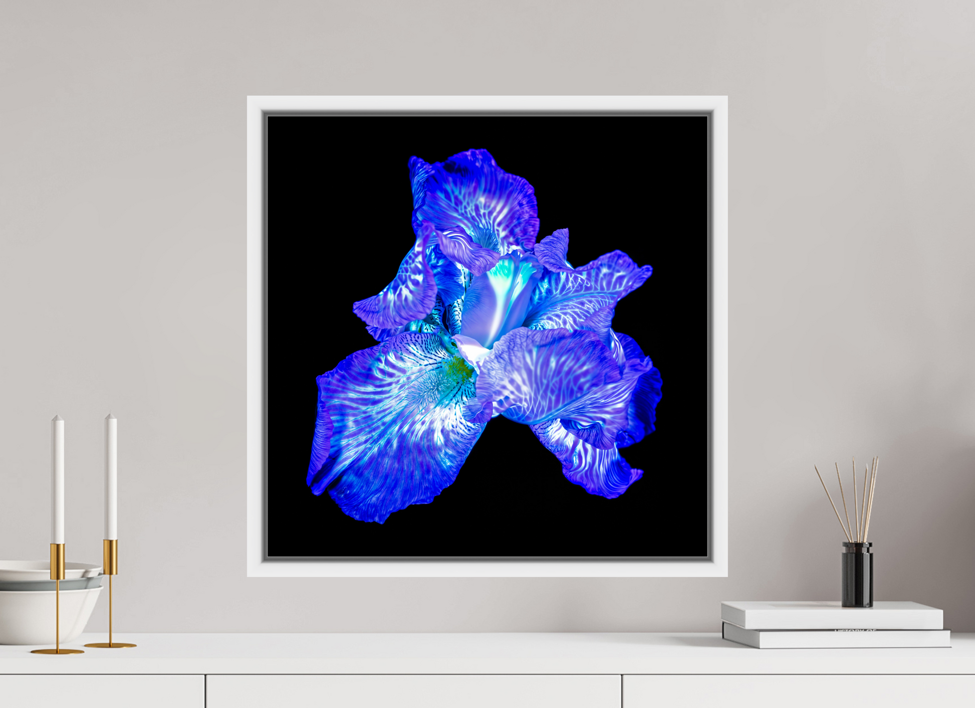 50 x 50 cm, 9 White American Box L’Opale des Ombres