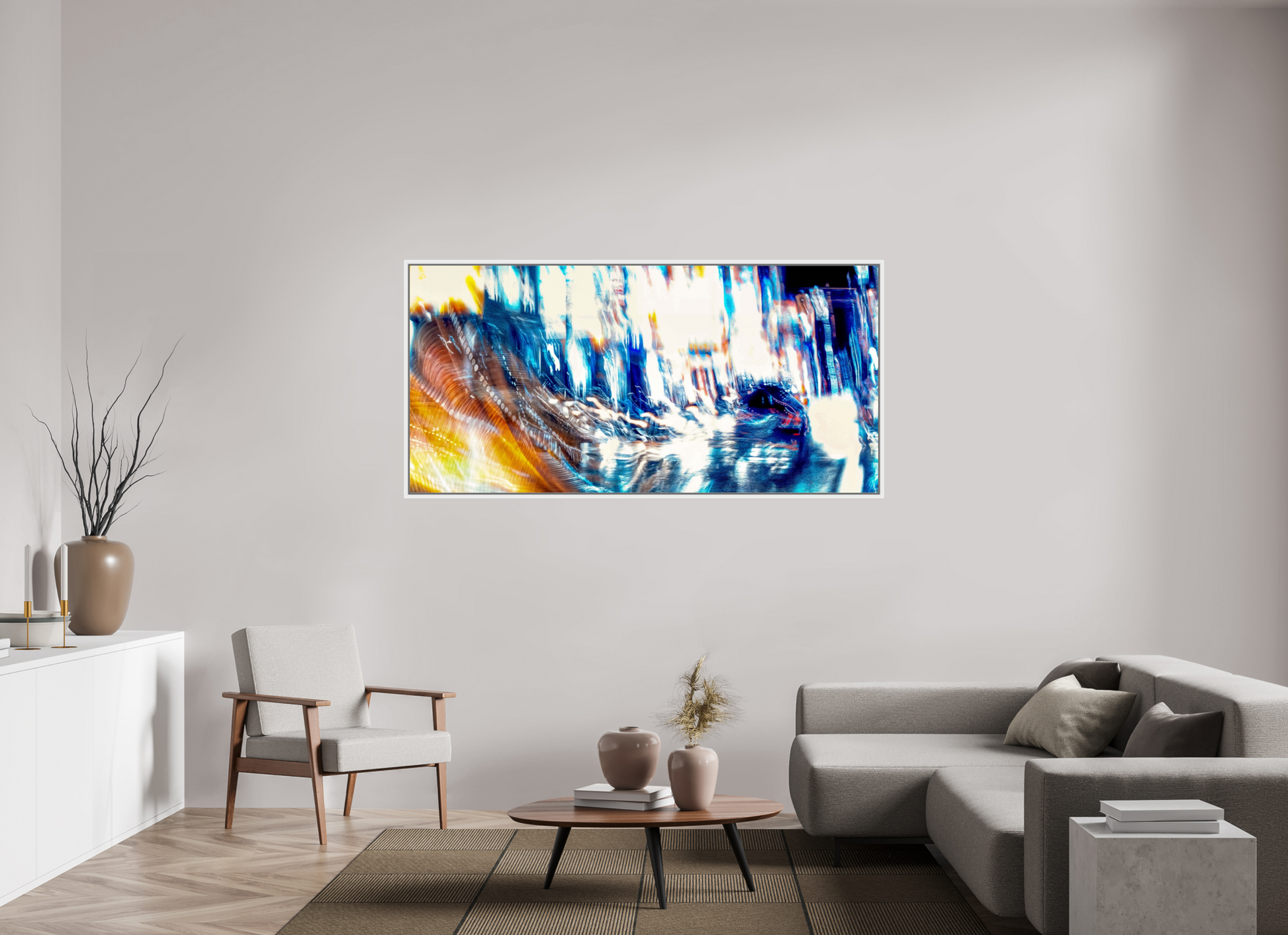 185,8 x 90 cm, 9 Caisse américaine Blanche L’onde blanche qui fissure la nuit