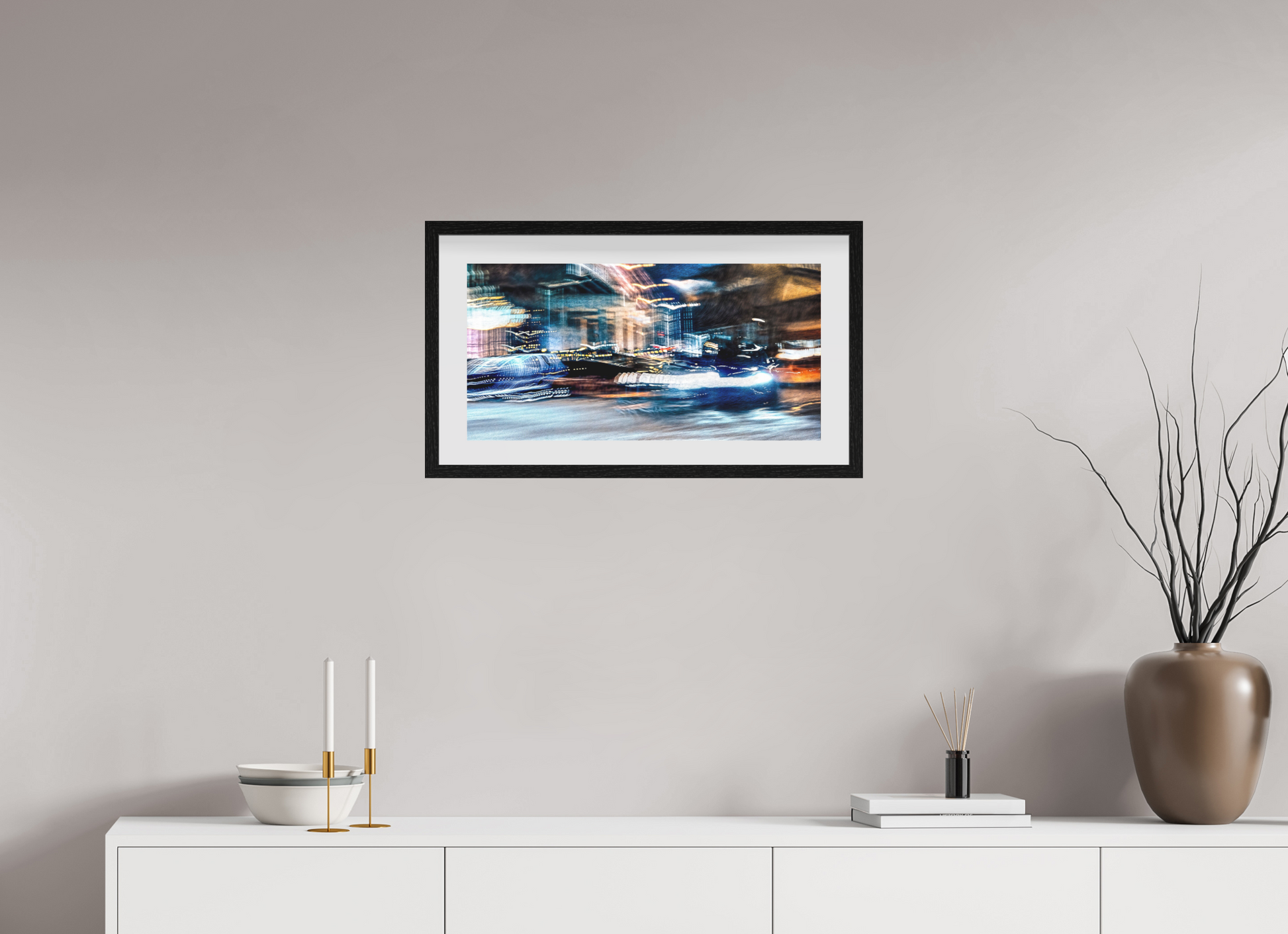 60 x 30 cm, 10 Black Floating Frame Chronicle of streets where time stretches out