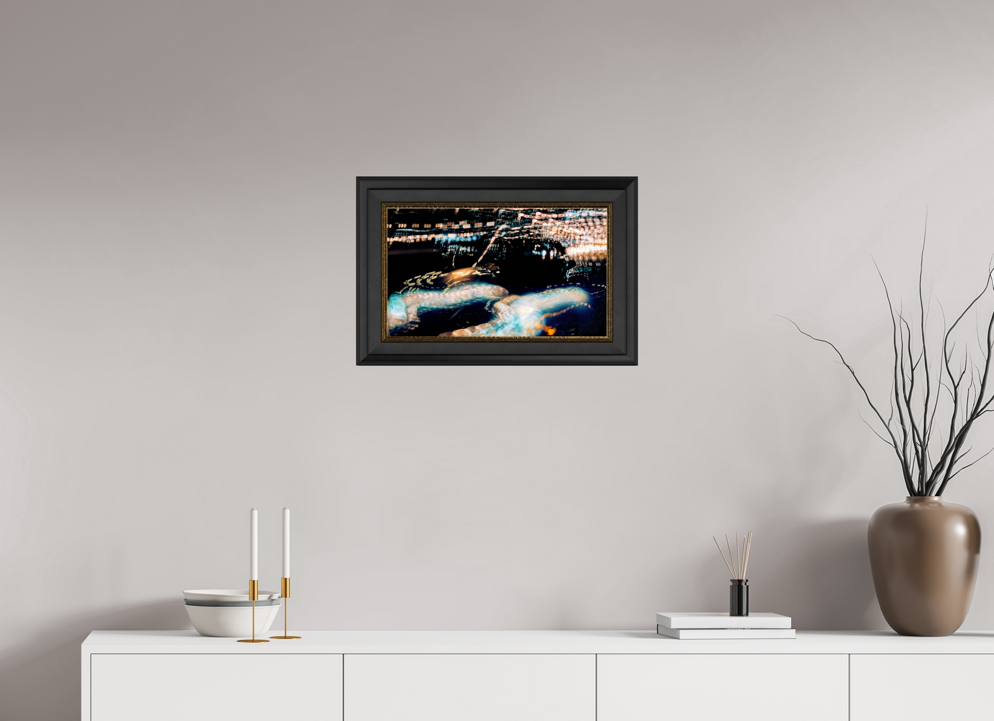 50.2 x 30 cm, 11 Black-Gold Frame The Epic of Modern Fireflies
