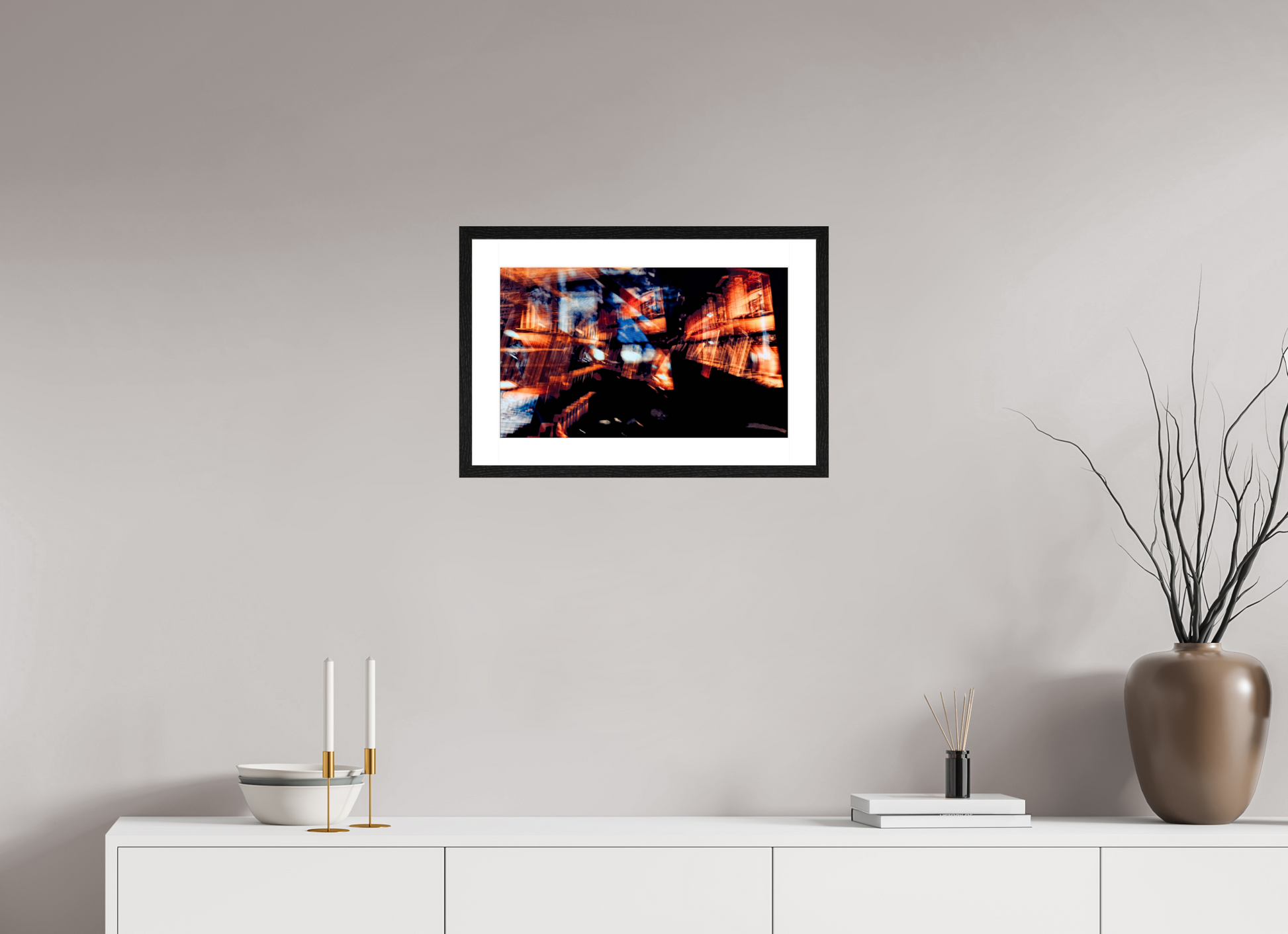 50 x 30 cm, 4 Black Frame: White Mat Fragments of a Glowing World