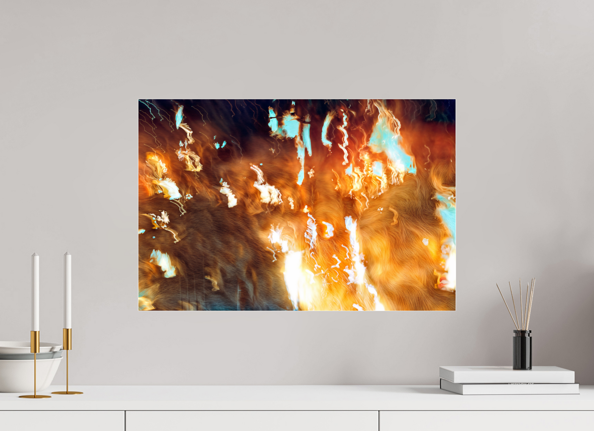 60 x 40 cm, 3 Tirage photo sous Verre acrylique Les braises du souvenir