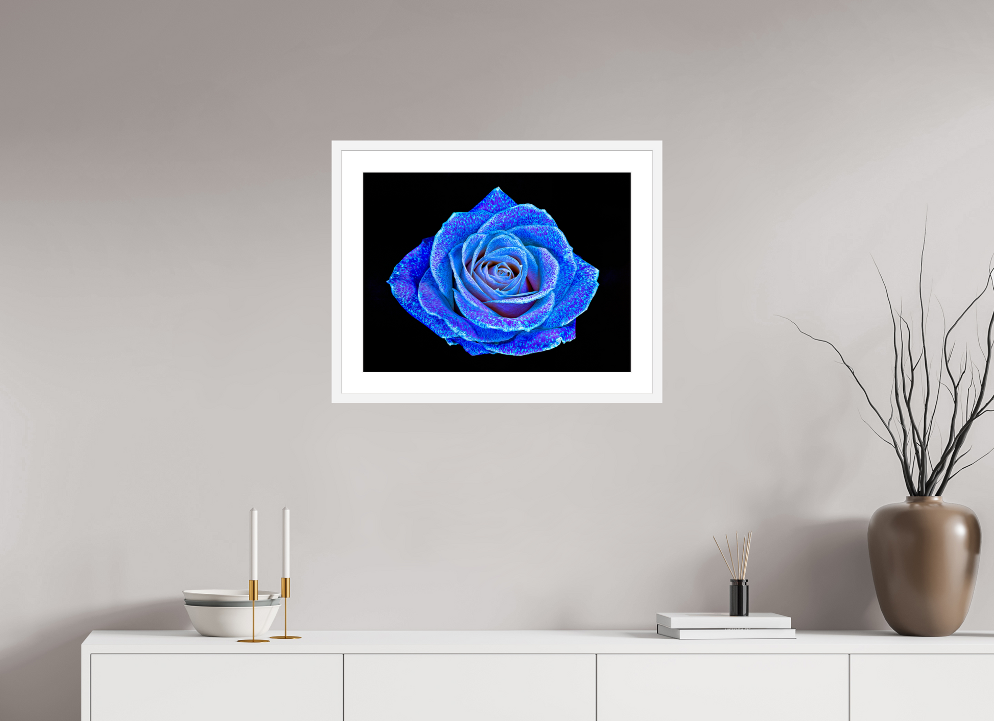 60 x 45 cm, 6 White Frame: White Mat The Rose with a Thousand Constellations