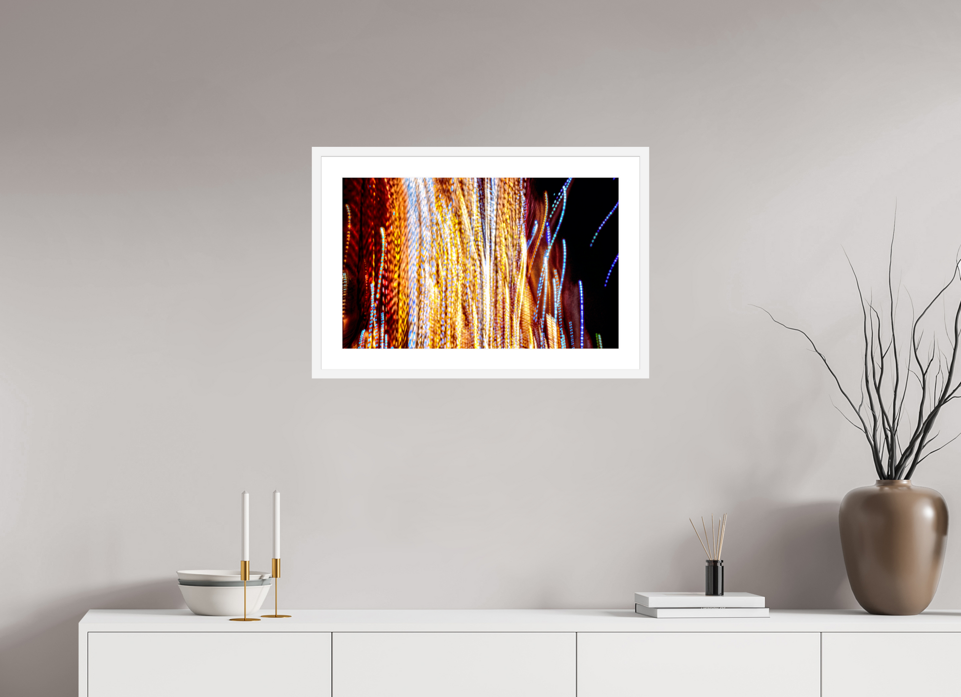 64 x 40 cm, 6 Cadre Blanc : Passe-Partout Blanc Ode aux filaments célestes