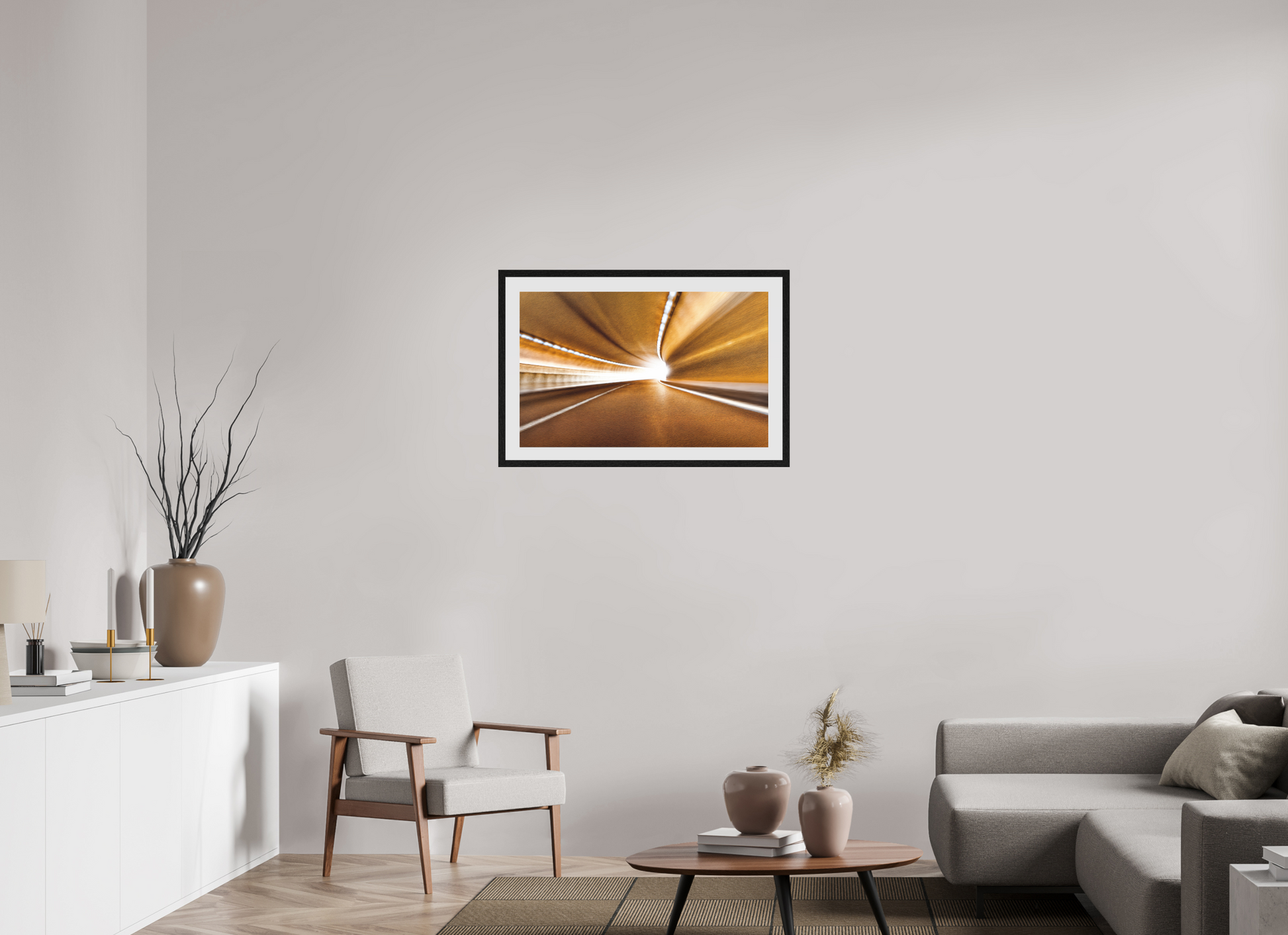 80 x 50 cm, 10 Black Floating Frame Passage to eternal light