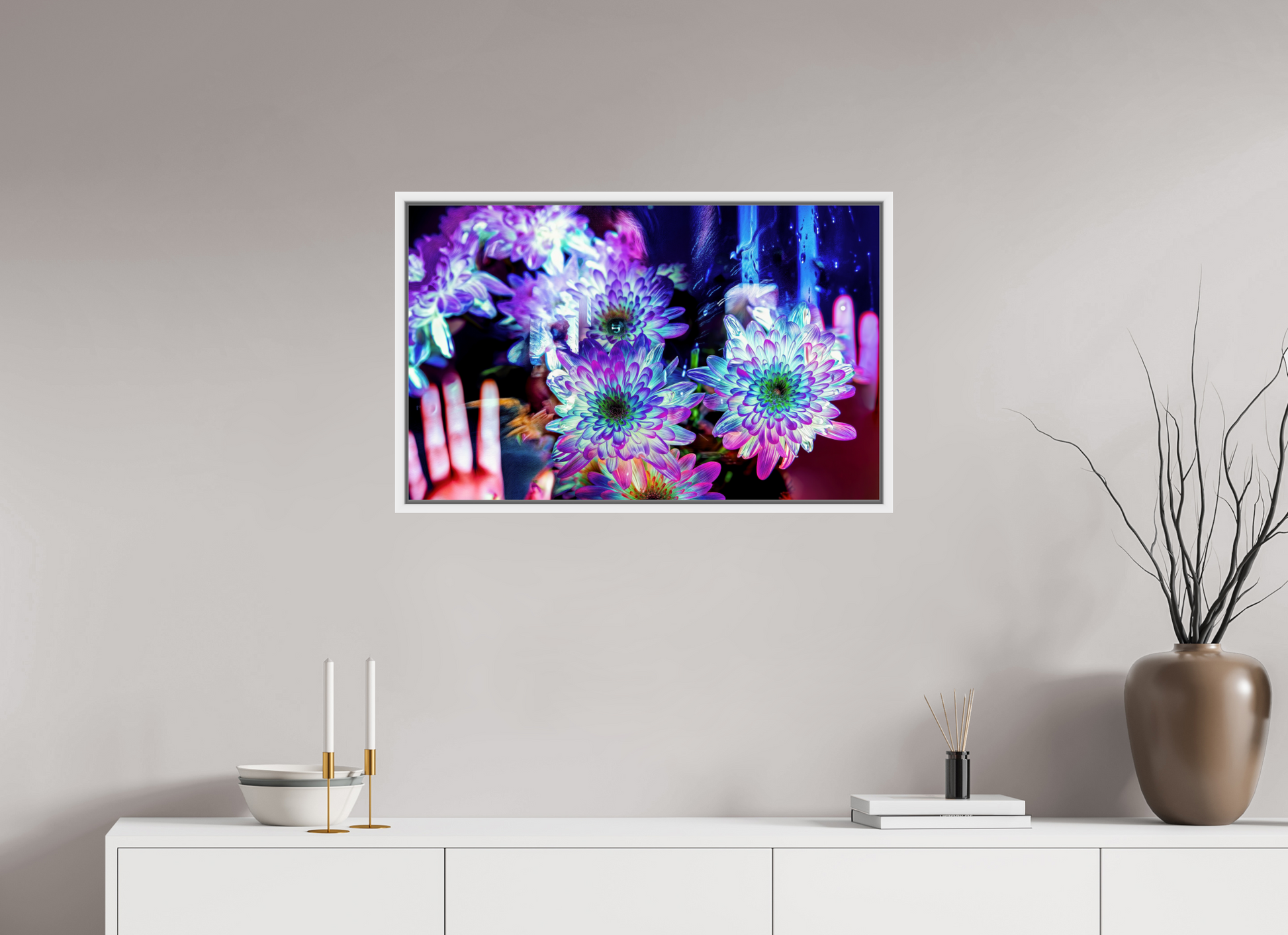 80 x 50 cm, 9 Caisse américaine Blanche Pétales contre ma peau, lumière contre la tienne