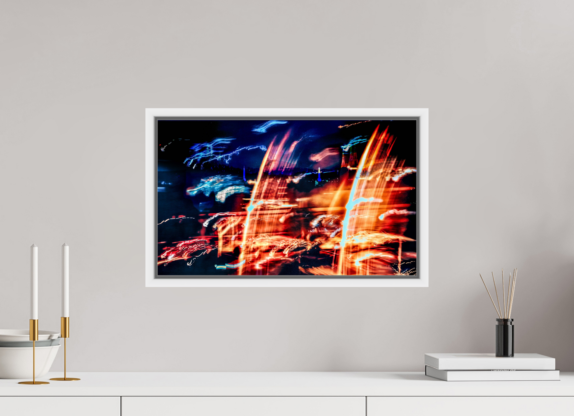 50 x 30 cm, 9 White American Box The Waves of the Invisible Sky