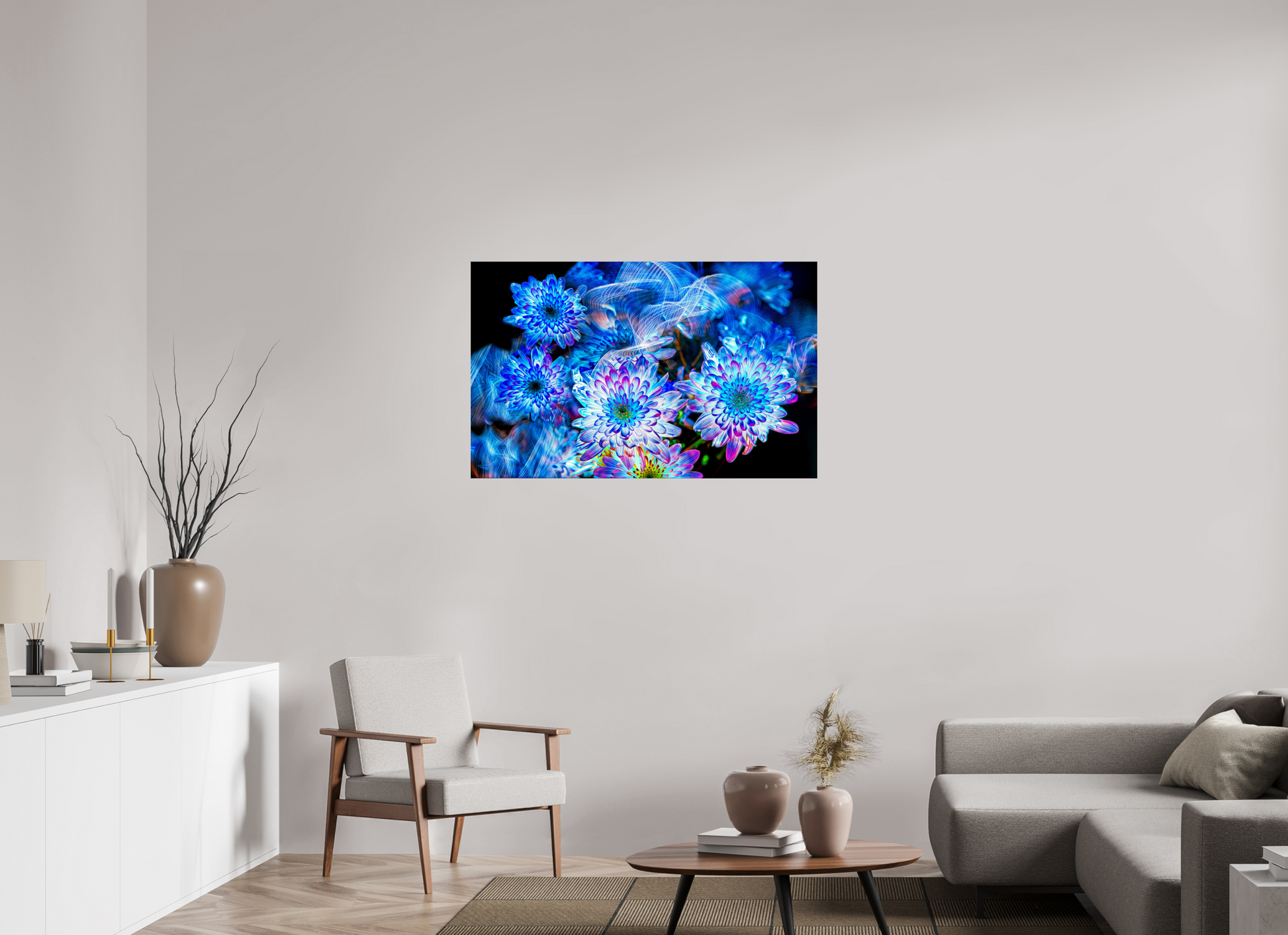 112 x 70 cm, 2 Photo print mounted on Dibond Blooms in the celestial current
