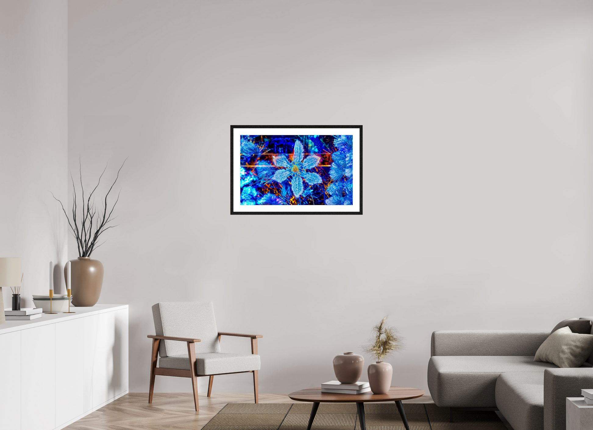 79.8 x 50 cm, 4 Black Frame: White Mat The Flower That Dreamed of Stars