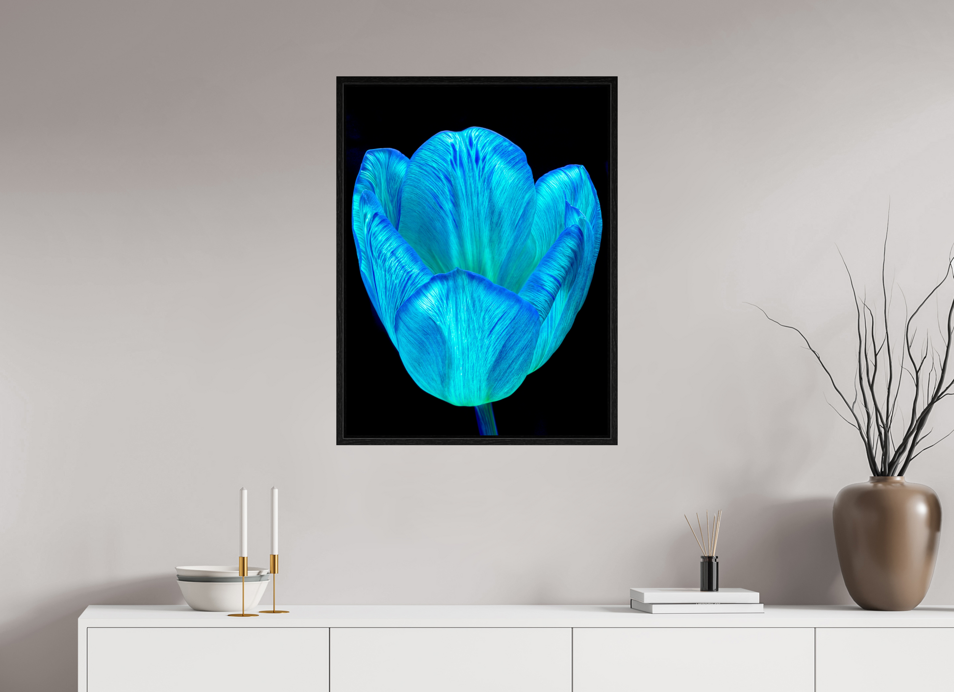 60 x 80 cm, 8 Caisse américaine Noire Calice de lumière