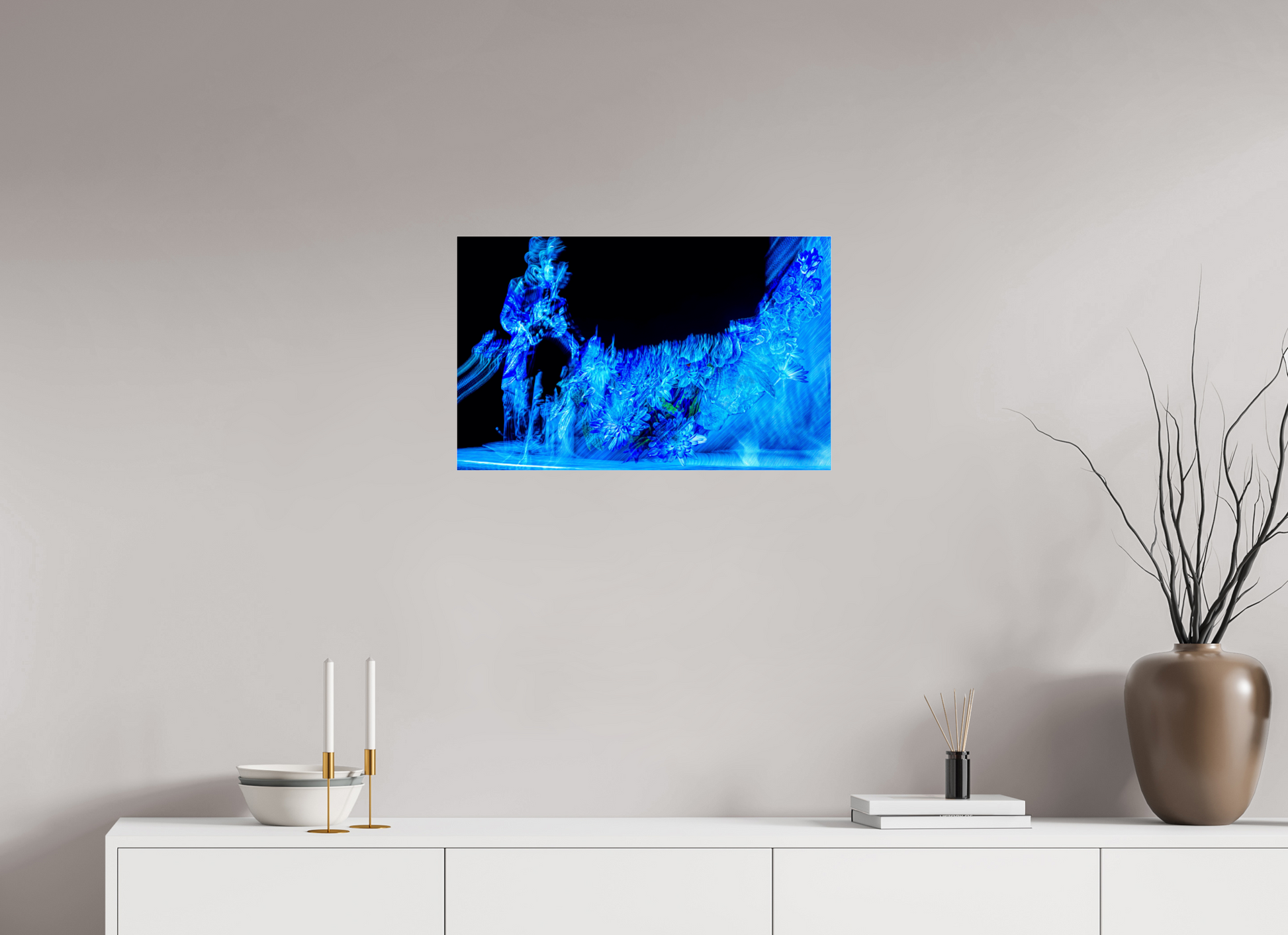 64 x 40 cm, 3 Tirage photo sous Verre acrylique Fleurs nées d’une note suspendue