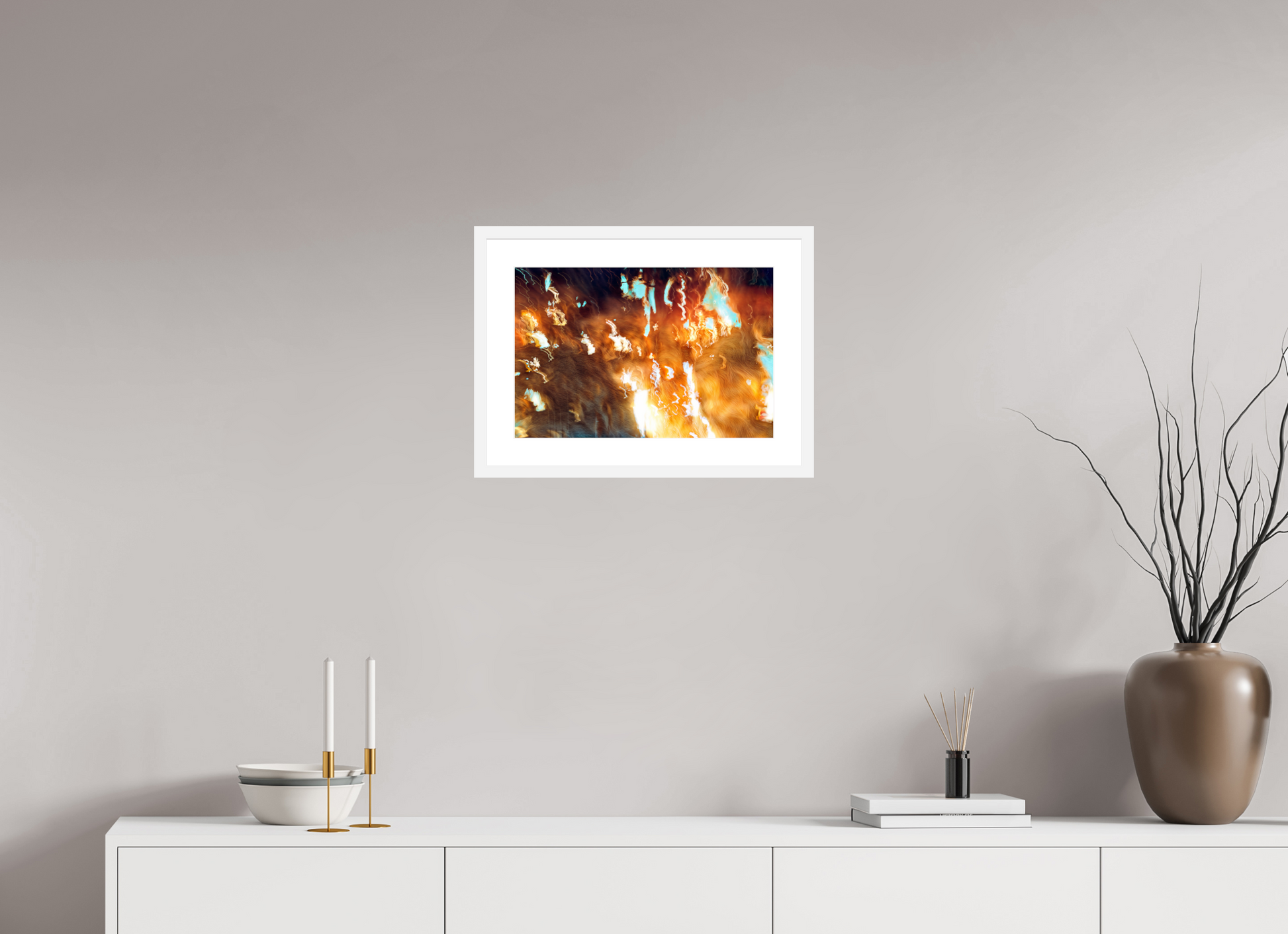 45 x 30 cm, 6 Cadre Blanc : Passe-Partout Blanc Les braises du souvenir