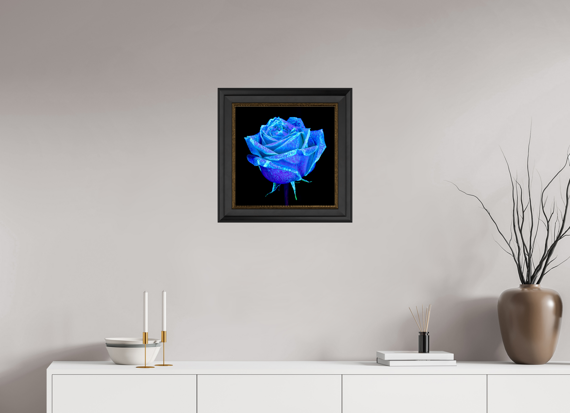 40 x 40 cm, 11 Black-Gold Frame The Rose That Dreamed of the Sky