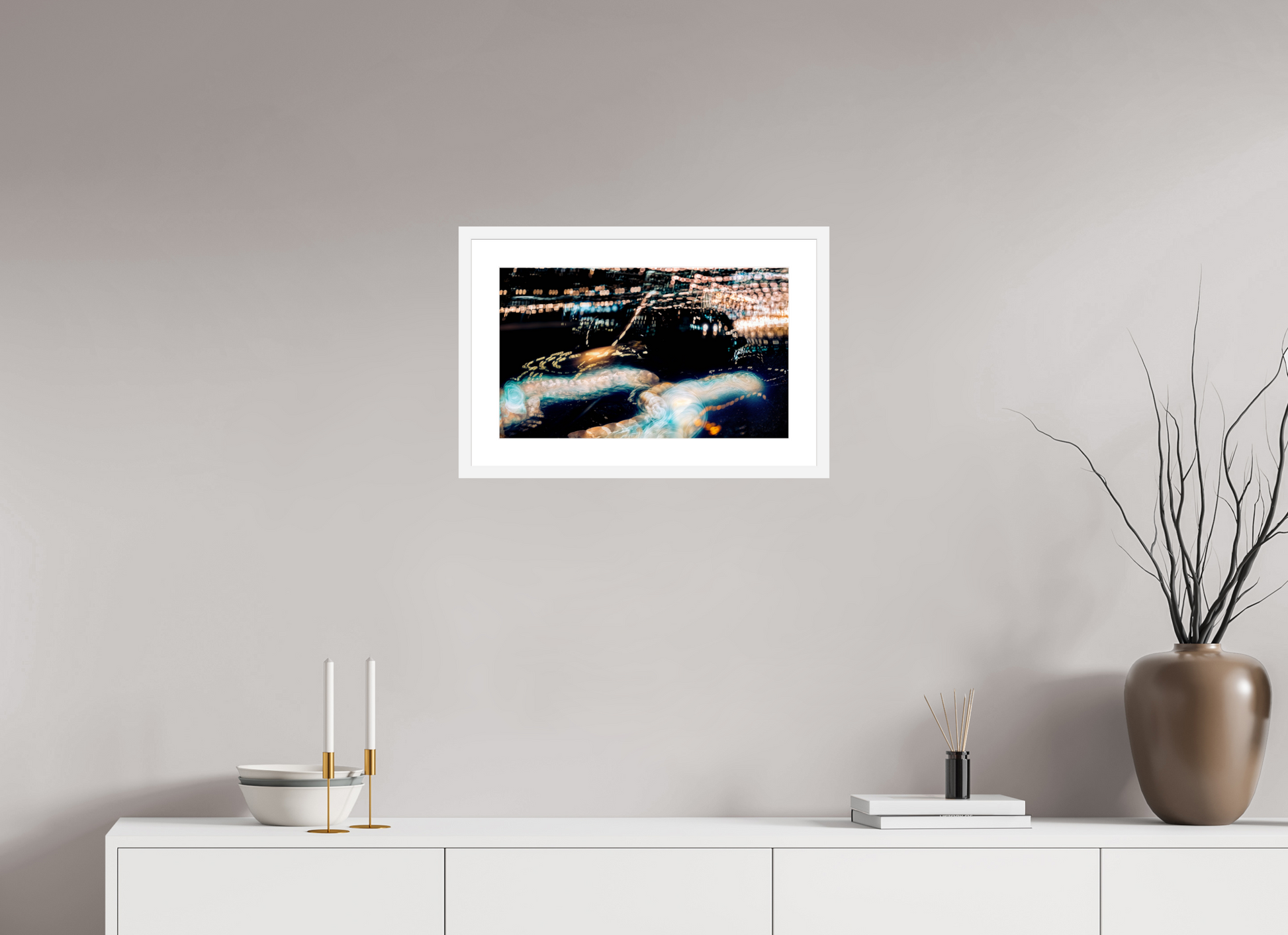 50.2 x 30 cm, 6 White Frame: White Mat The Epic of Modern Fireflies