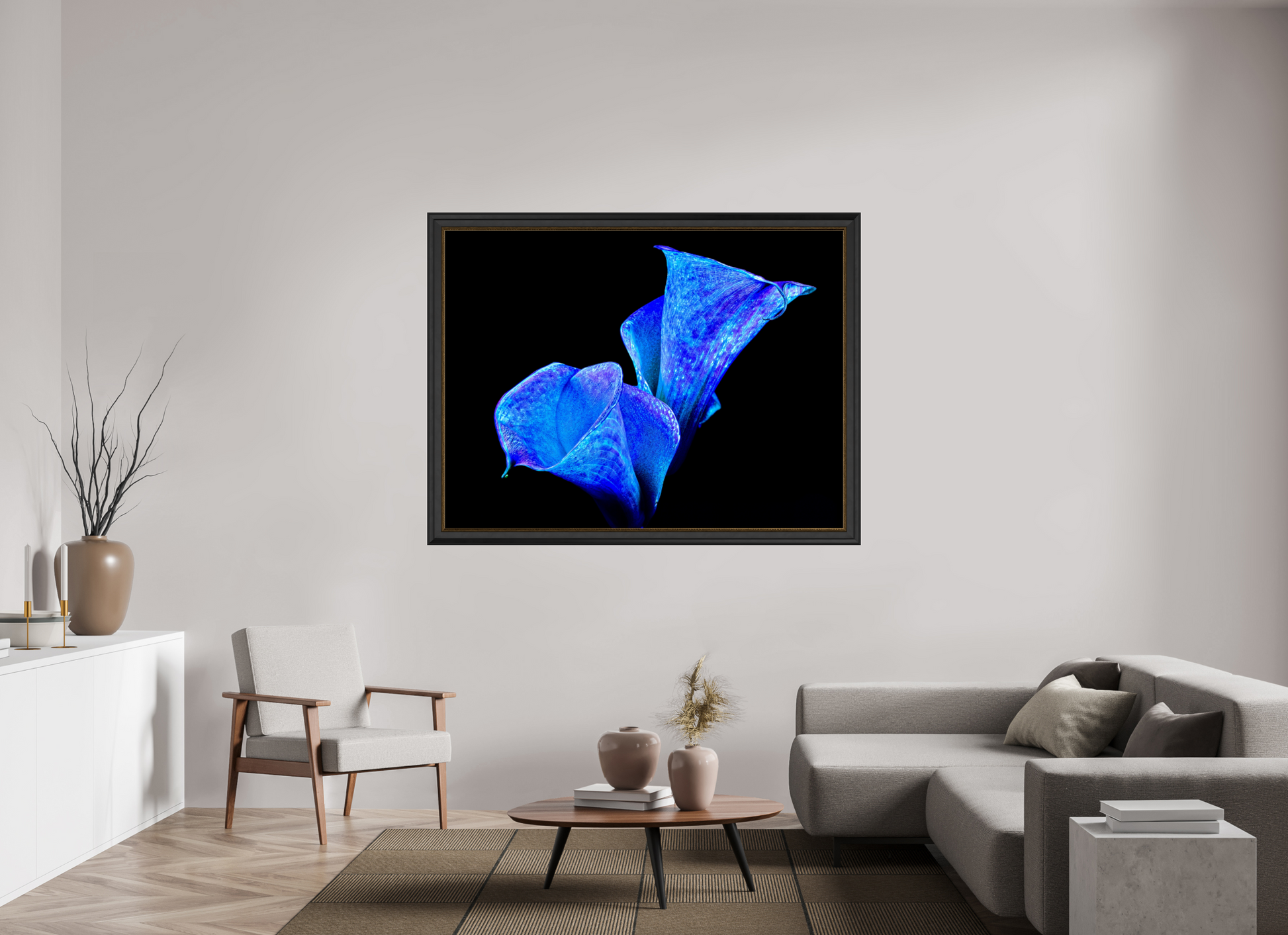 160 x 120 cm, 11 Black-Gold Frame Murmure d’Abysses