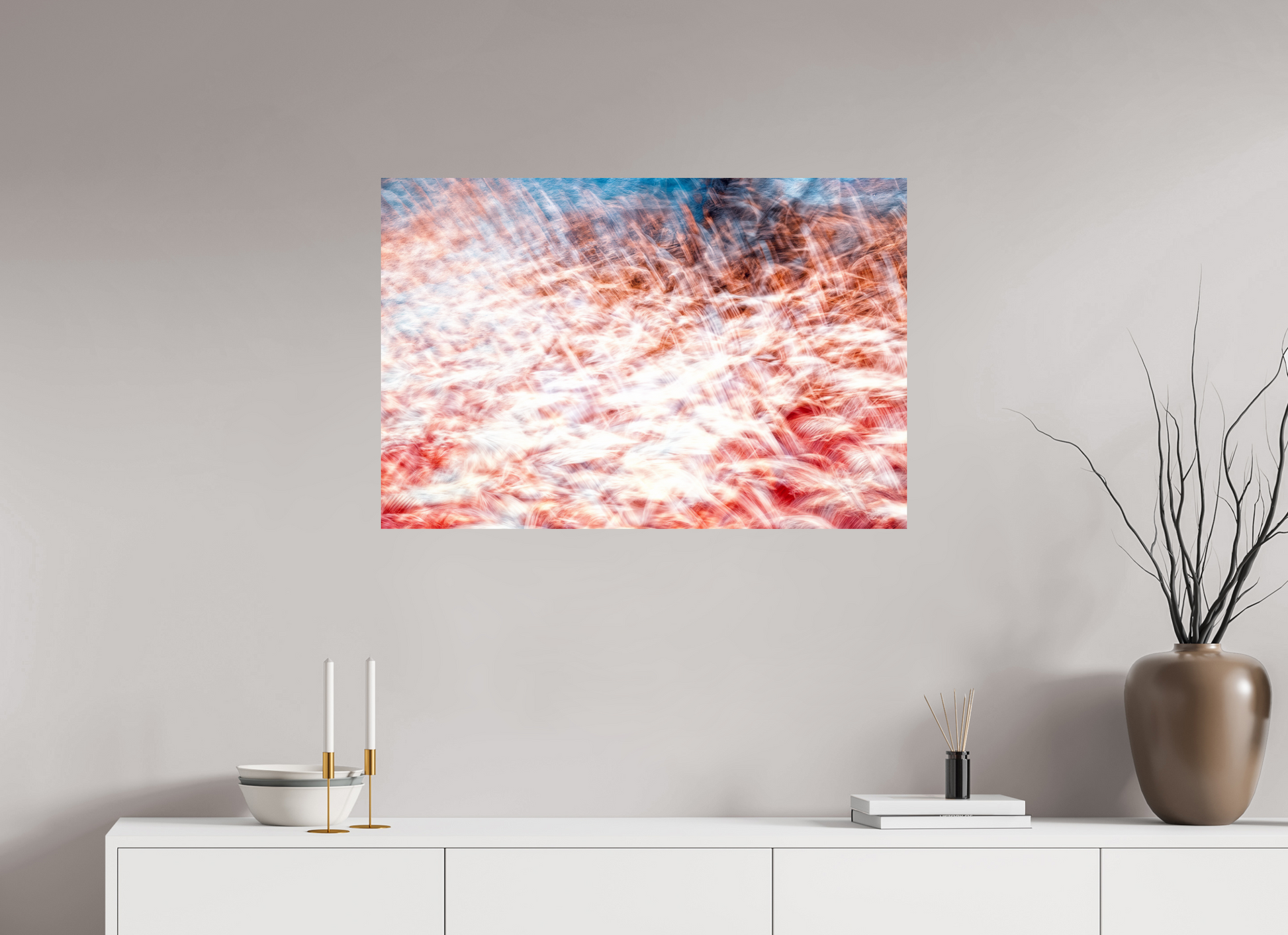 90 x 60 cm, 2 Photo print mounted on Dibond The Sea of Red Feathers