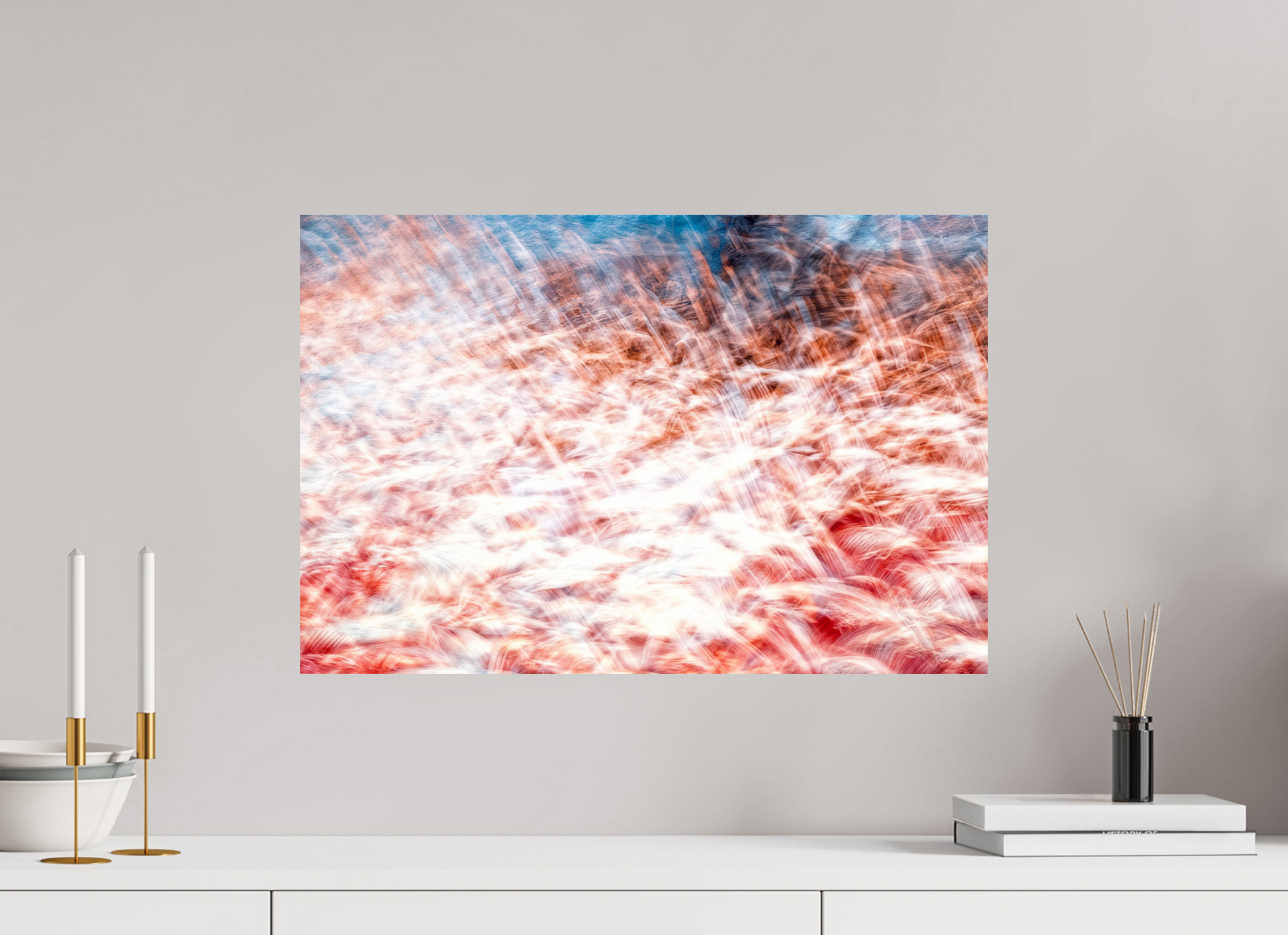 60 x 40 cm, 2 Photo print mounted on Dibond The Sea of Red Feathers