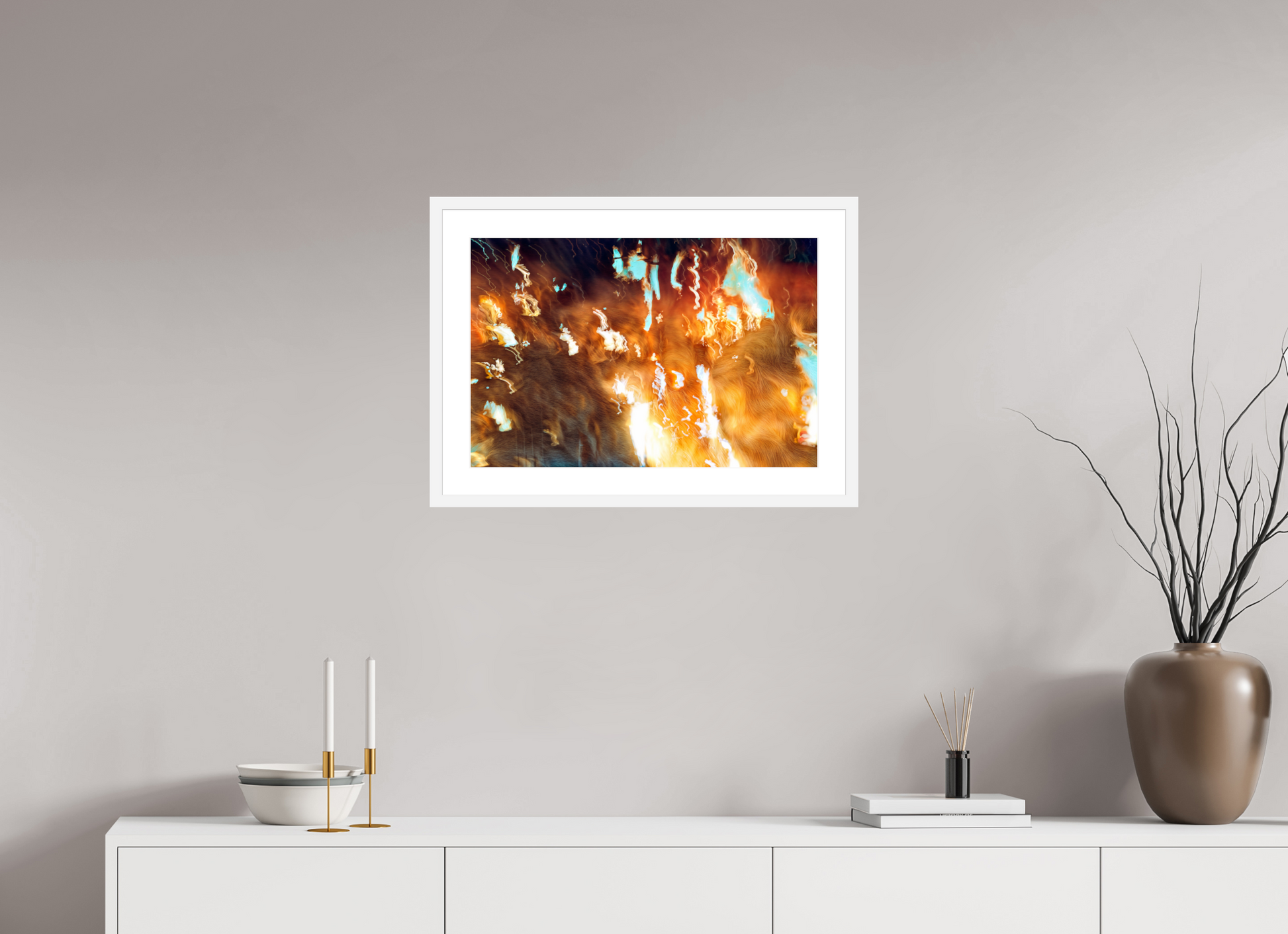 60 x 40 cm, 6 Cadre Blanc : Passe-Partout Blanc Les braises du souvenir