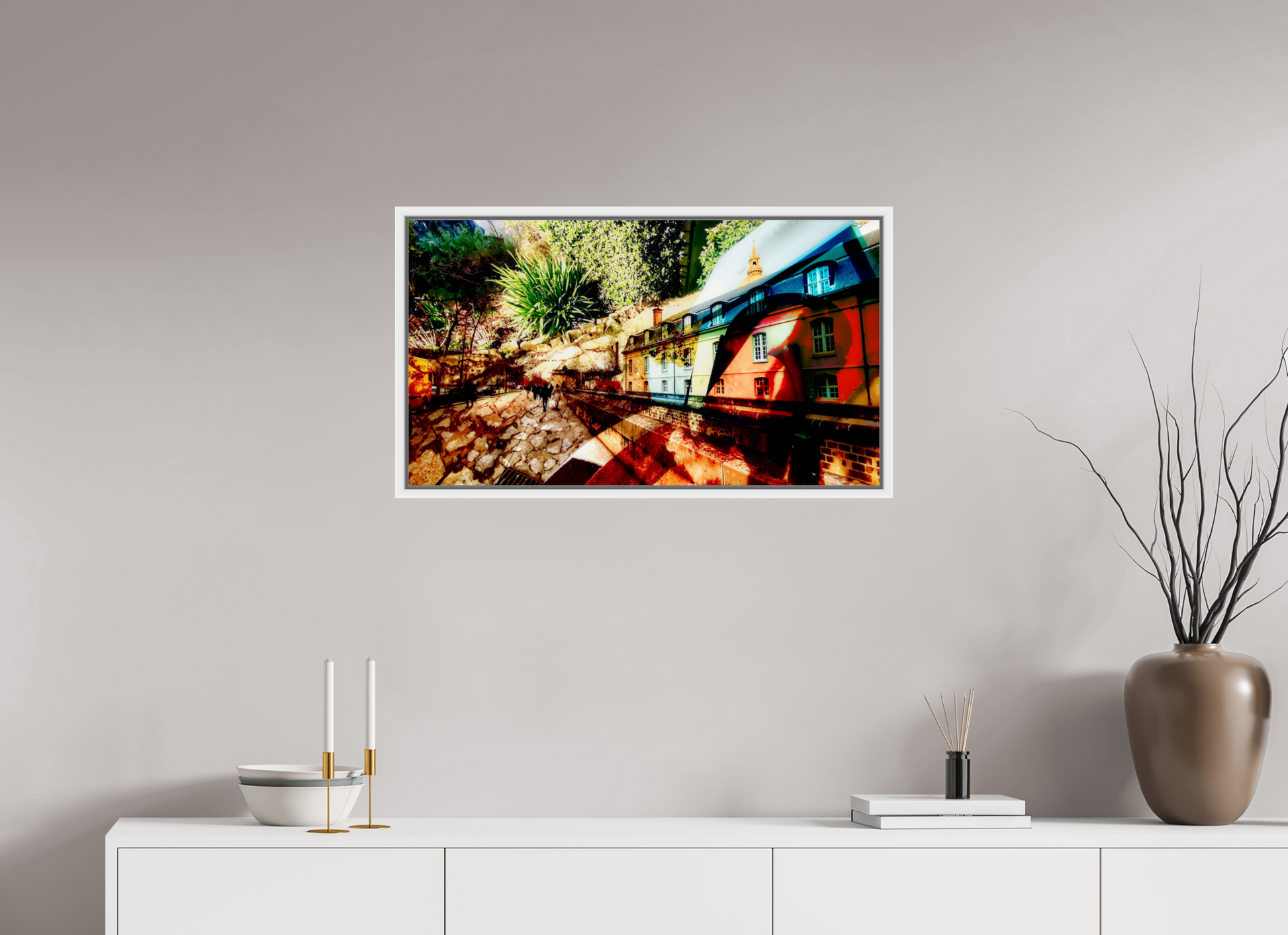 80 x 45 cm, 9 White American box Houses beneath the bark of the world