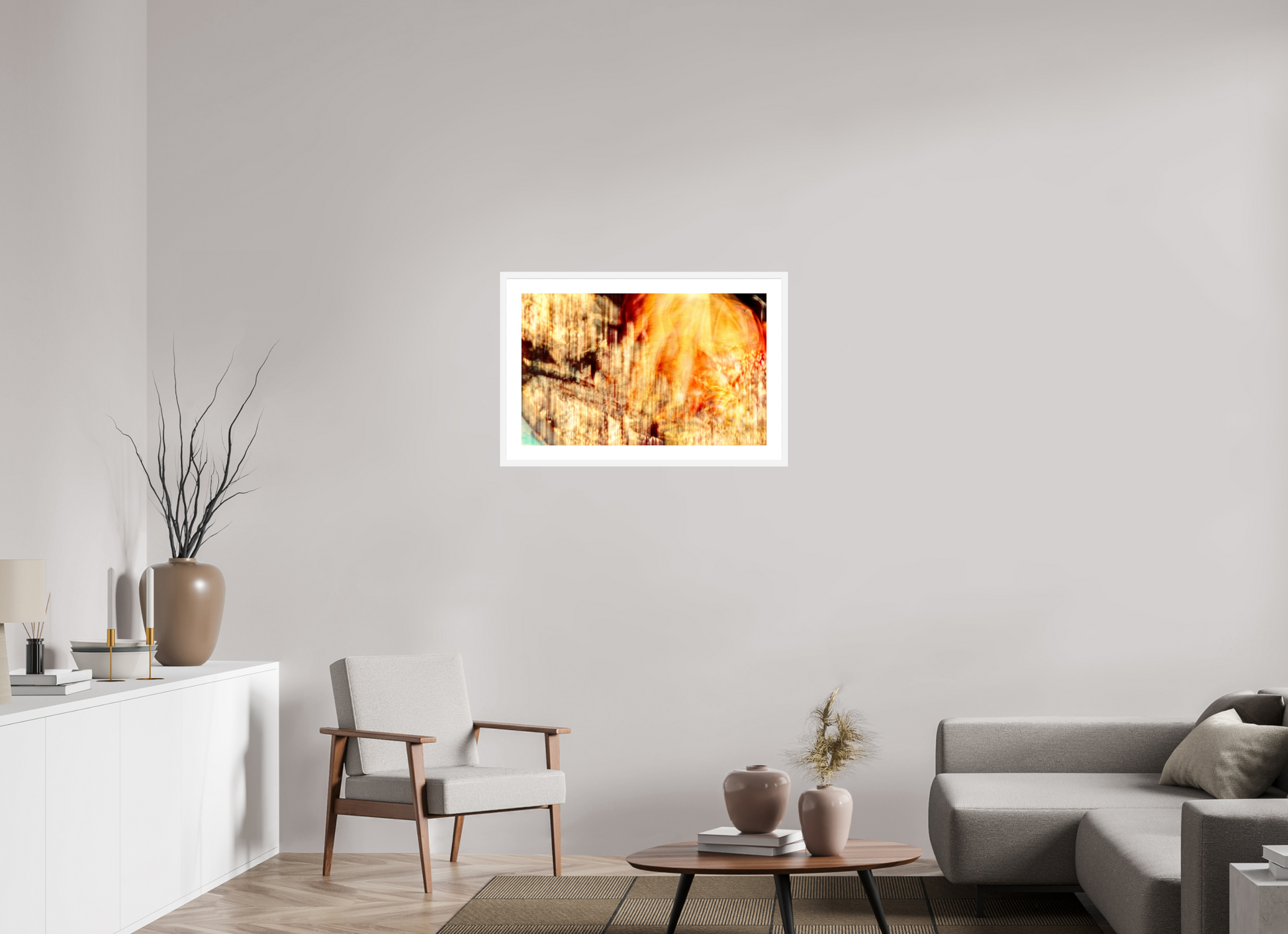 80 x 50 cm, 6 White Frame: White Mat The incandescent heart of the world
