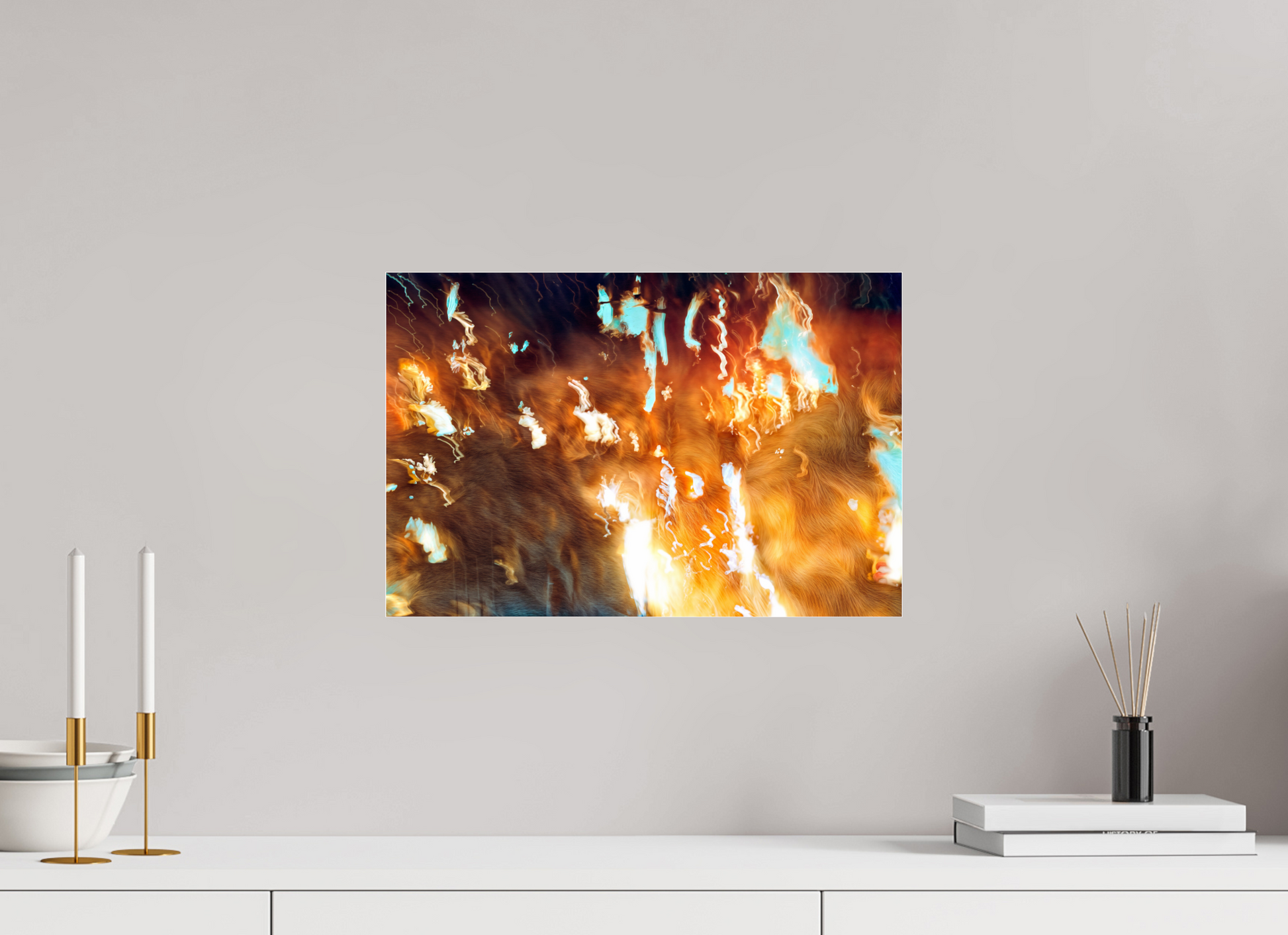 45 x 30 cm, 3 Tirage photo sous Verre acrylique Les braises du souvenir