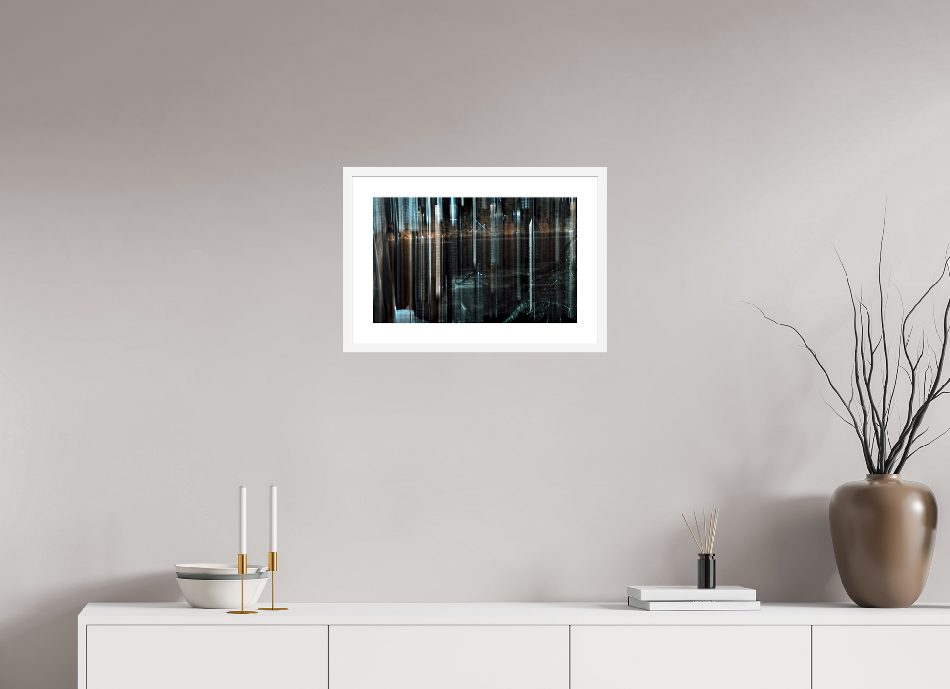 48 x 30 cm, 6 Cadre Blanc : Passe-Partout Blanc Forêt des piliers d’acier