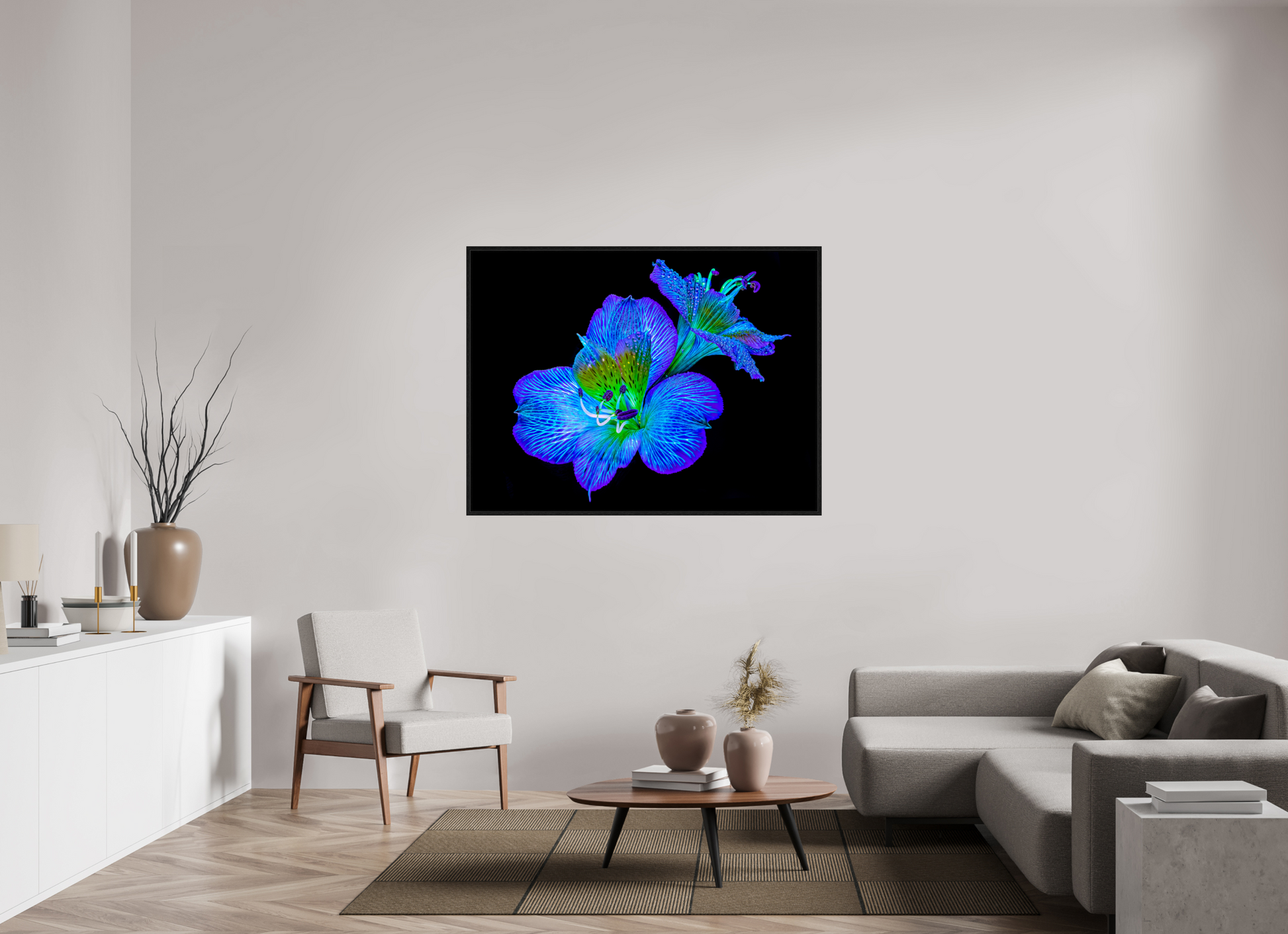 140 x 105 cm, 8 Black American Box Hidden Glow Alstroemeria