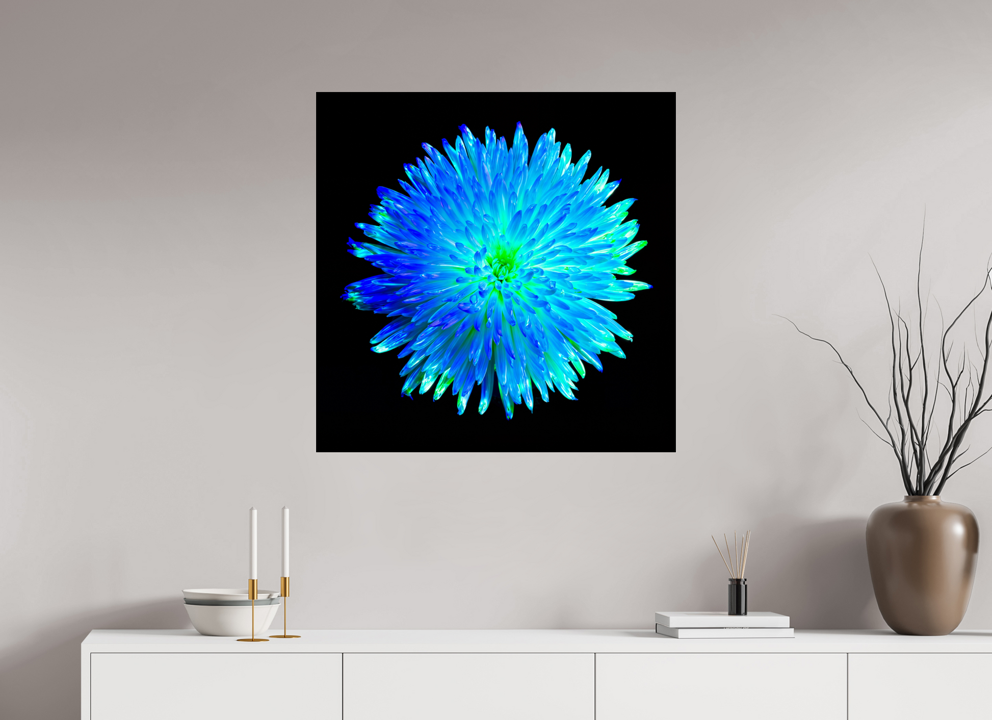 80 x 80 cm, 3 Photo print under acrylic glass L’Astre Bleu