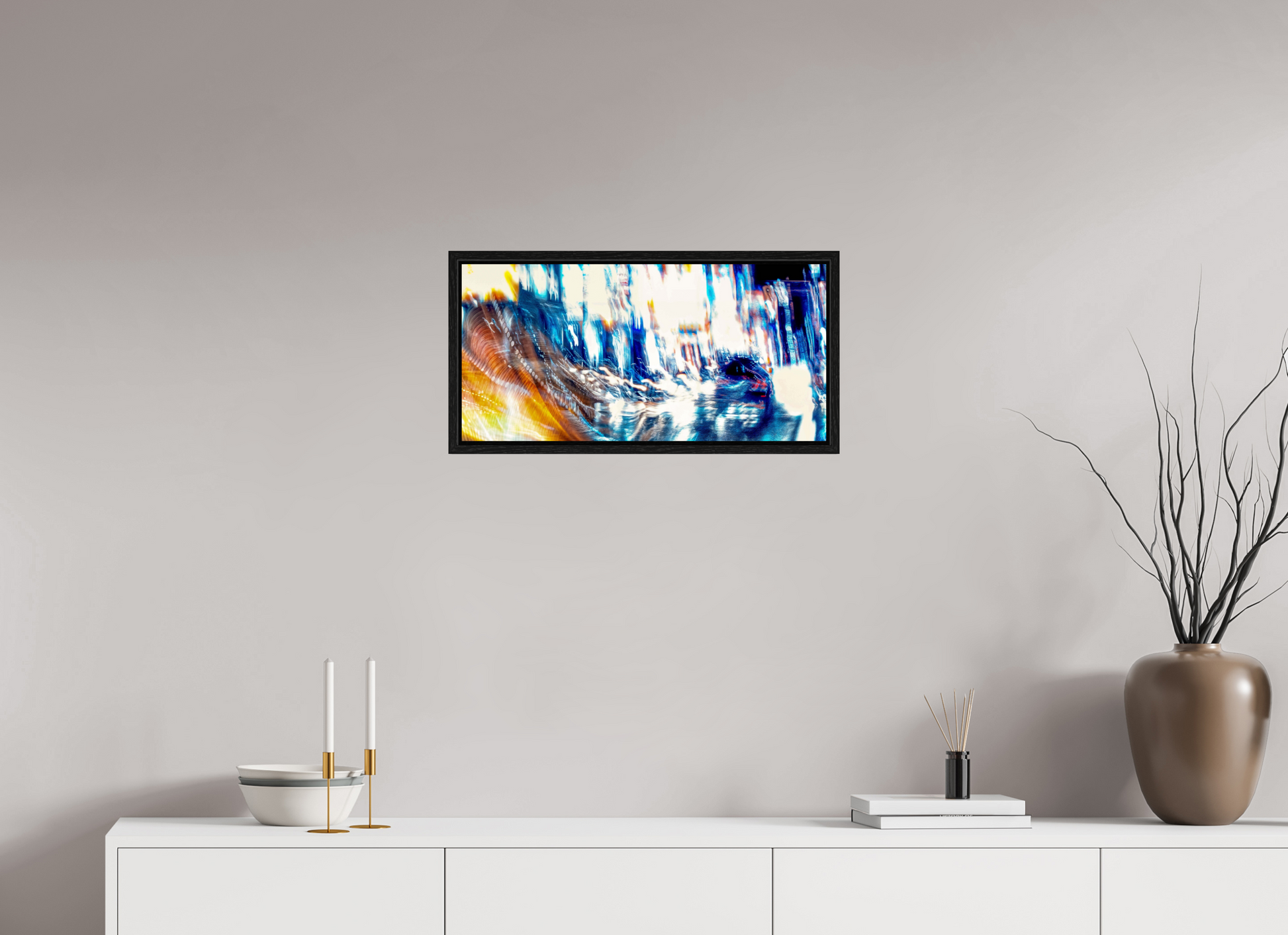 61,9 x 30 cm, 8 Caisse américaine Noire L’onde blanche qui fissure la nuit