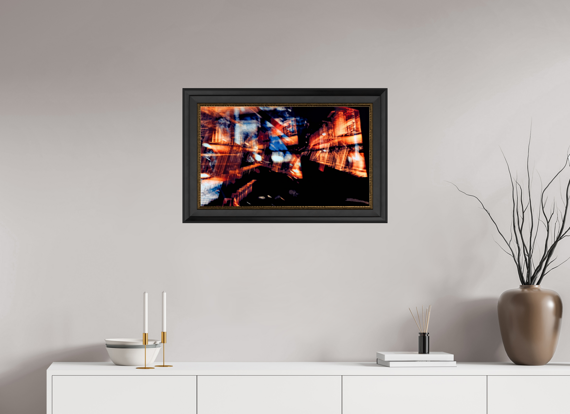 66.7 x 40 cm, 11 Black-Gold Frame Fragments of an incandescent world