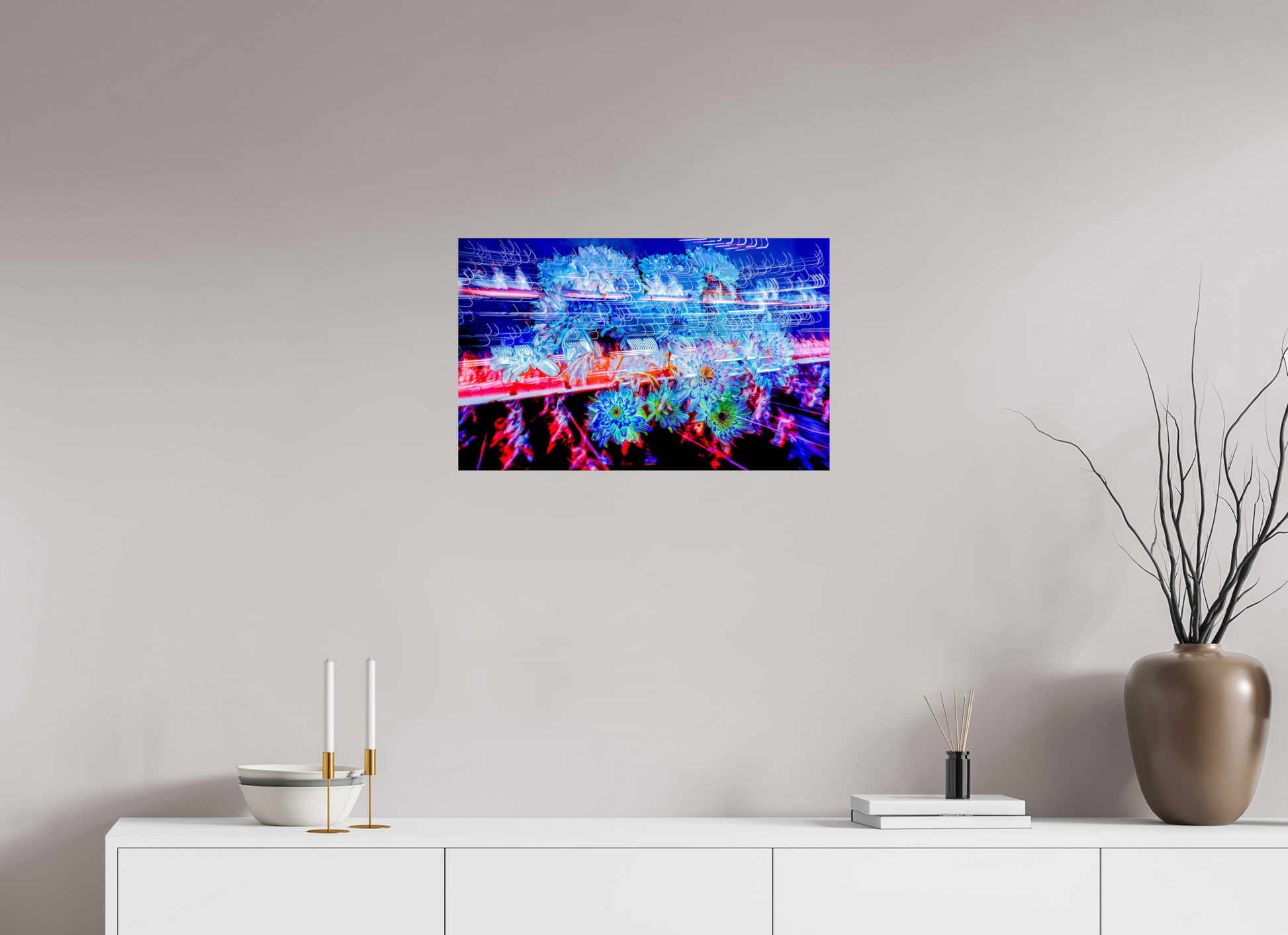 64 x 40 cm, 1 Single print on Fuji Crystal Pearl photo paper Blooms in the currents of soft matter