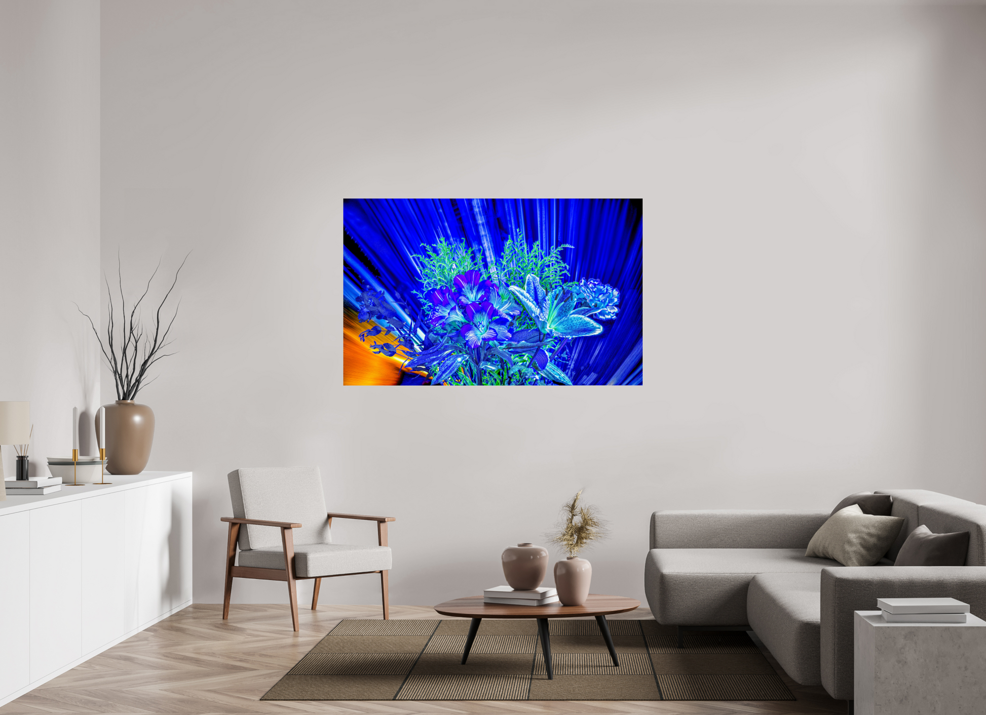 160 x 100 cm, 1 Tirage simple sur papier photo Fuji Crystal Pearl Floraisons dans le vent lumineux