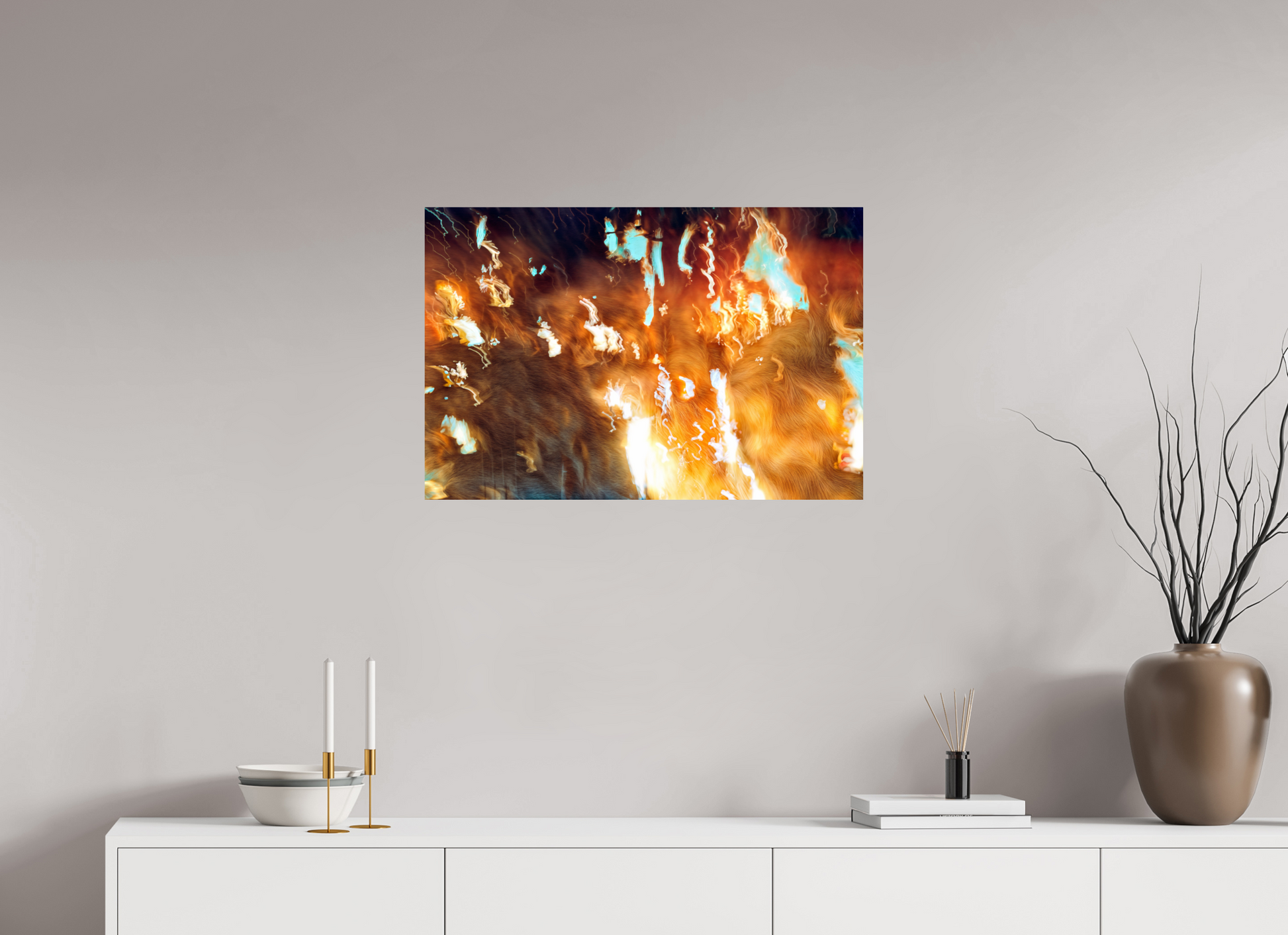 75 x 50 cm, 2 Tirage photo contrecollé sur Dibond Les braises du souvenir