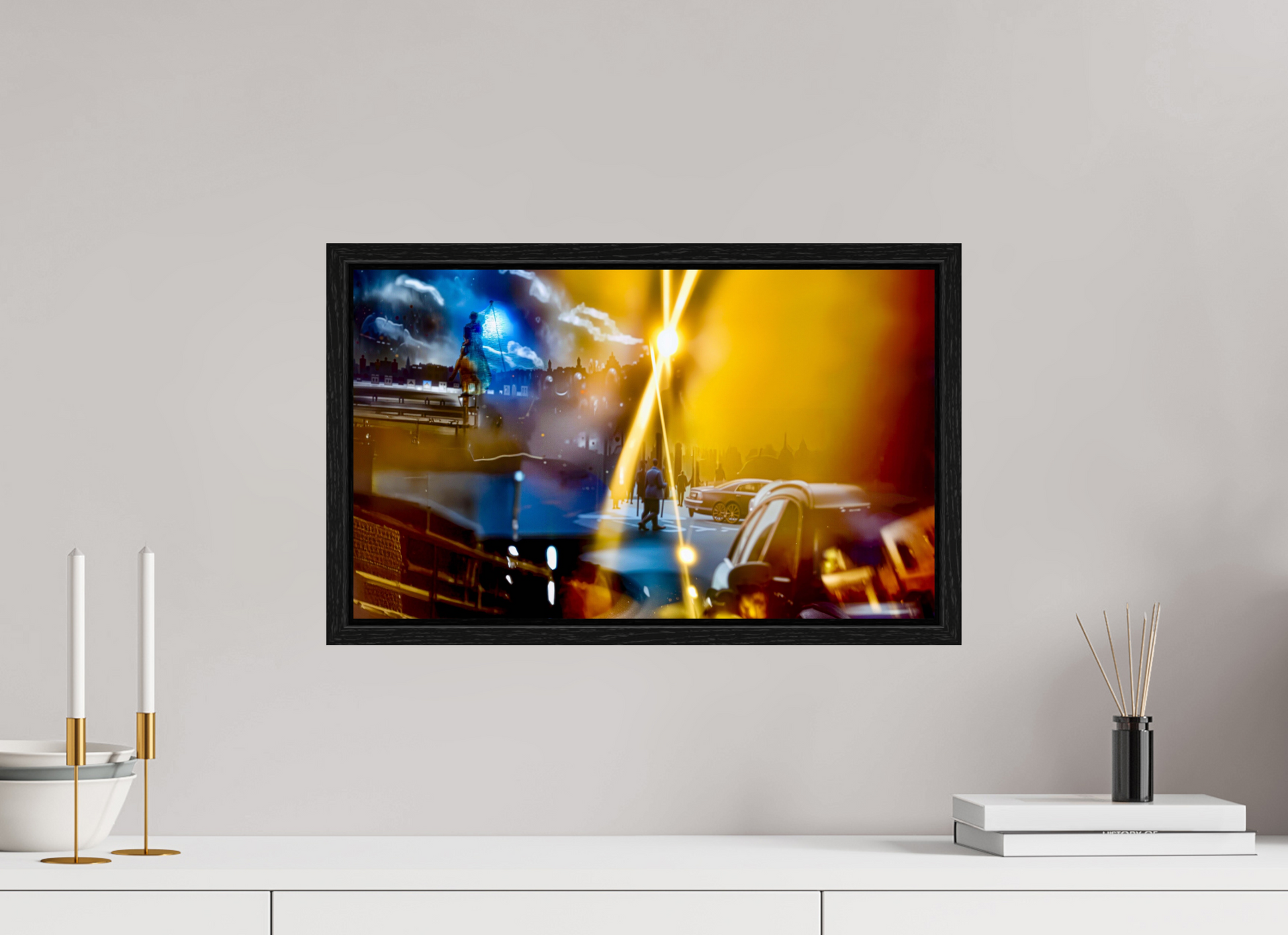 50 x 30 cm, 8 Black American Box The Passage of Golden Shadows