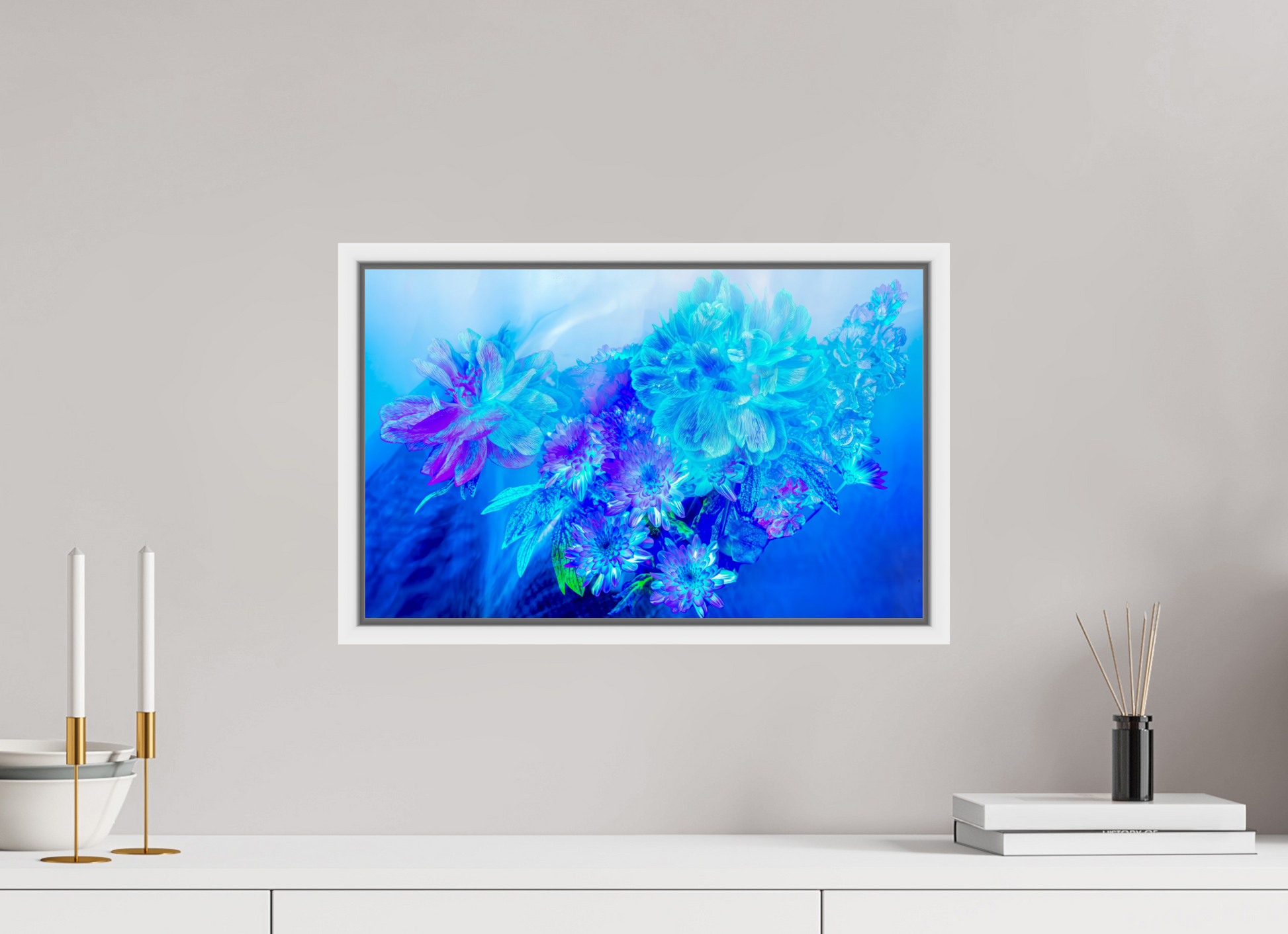 48 x 30 cm, 9 Caisse américaine Blanche Le Murmure des fleurs dans le Voile du Ciel