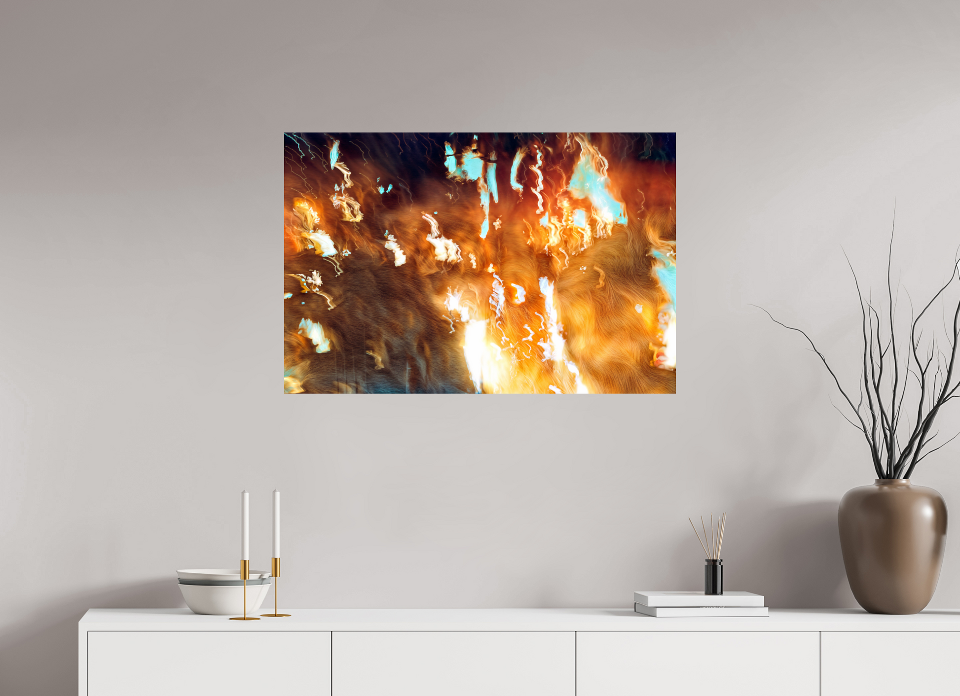 90 x 60 cm, 2 Tirage photo contrecollé sur Dibond Les braises du souvenir