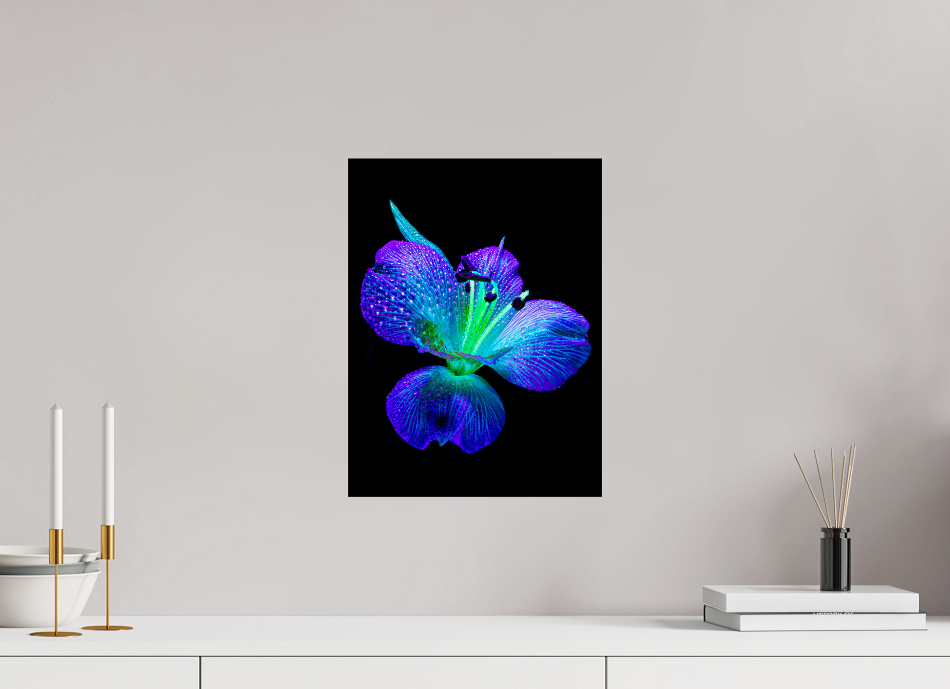 30 x 40 cm, 2 Photo print mounted on Dibond The sparkle of wings in the dew