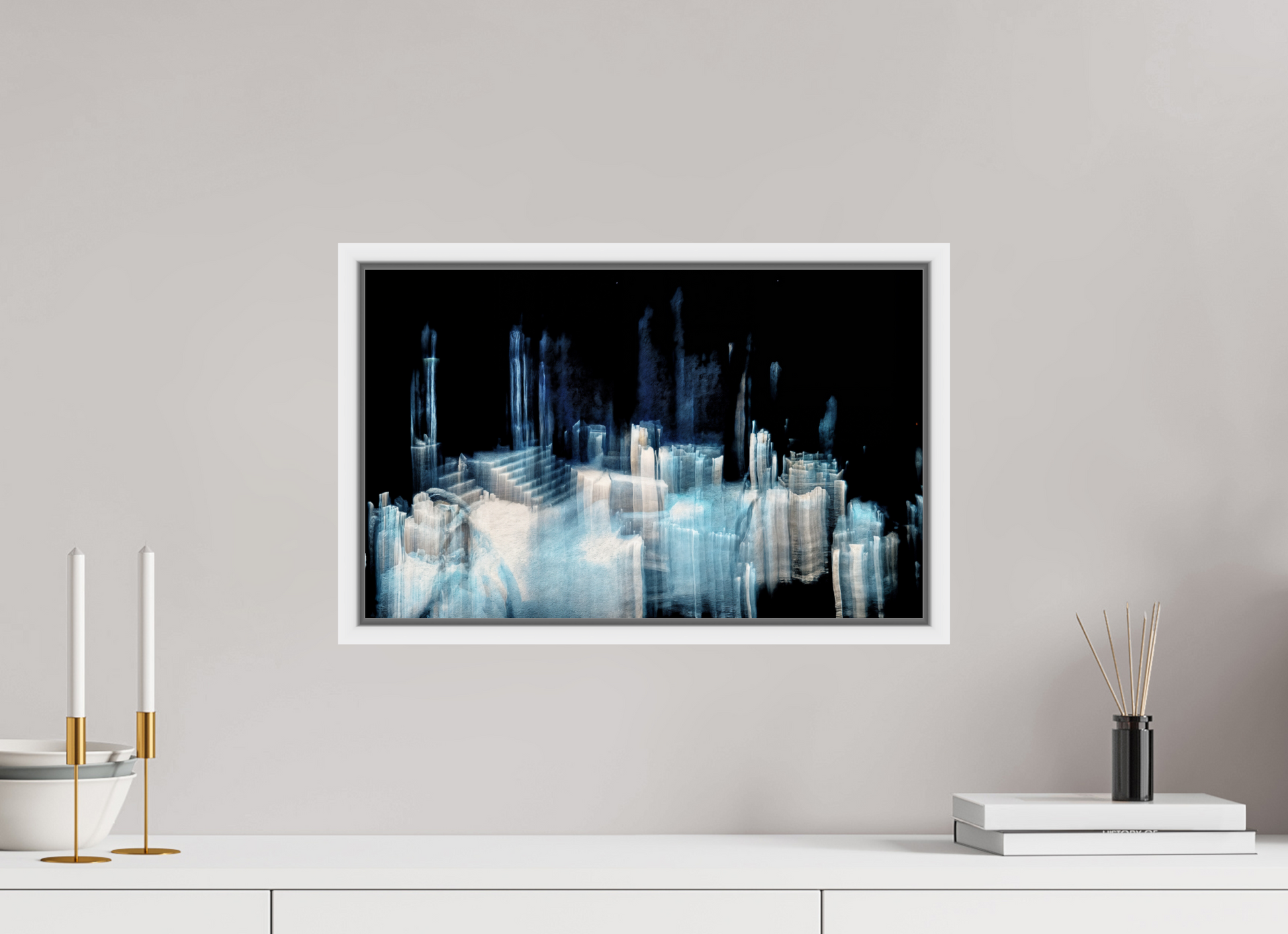 48 x 30 cm, 9 Caisse américaine Blanche Cathédrale de glace brisée