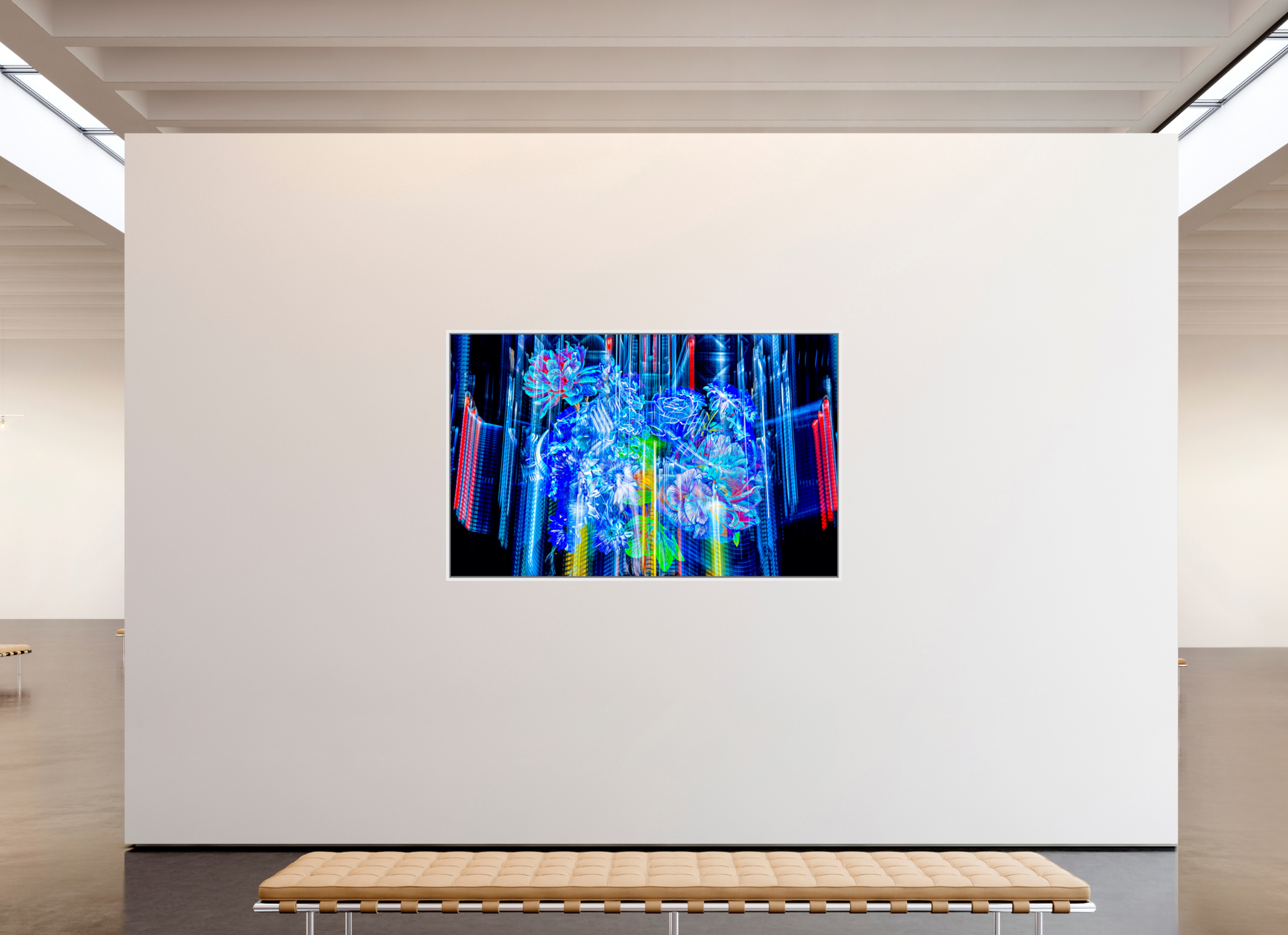 192 x 120 cm, 9 Caisse américaine Blanche Floraisons du monde cybernétique