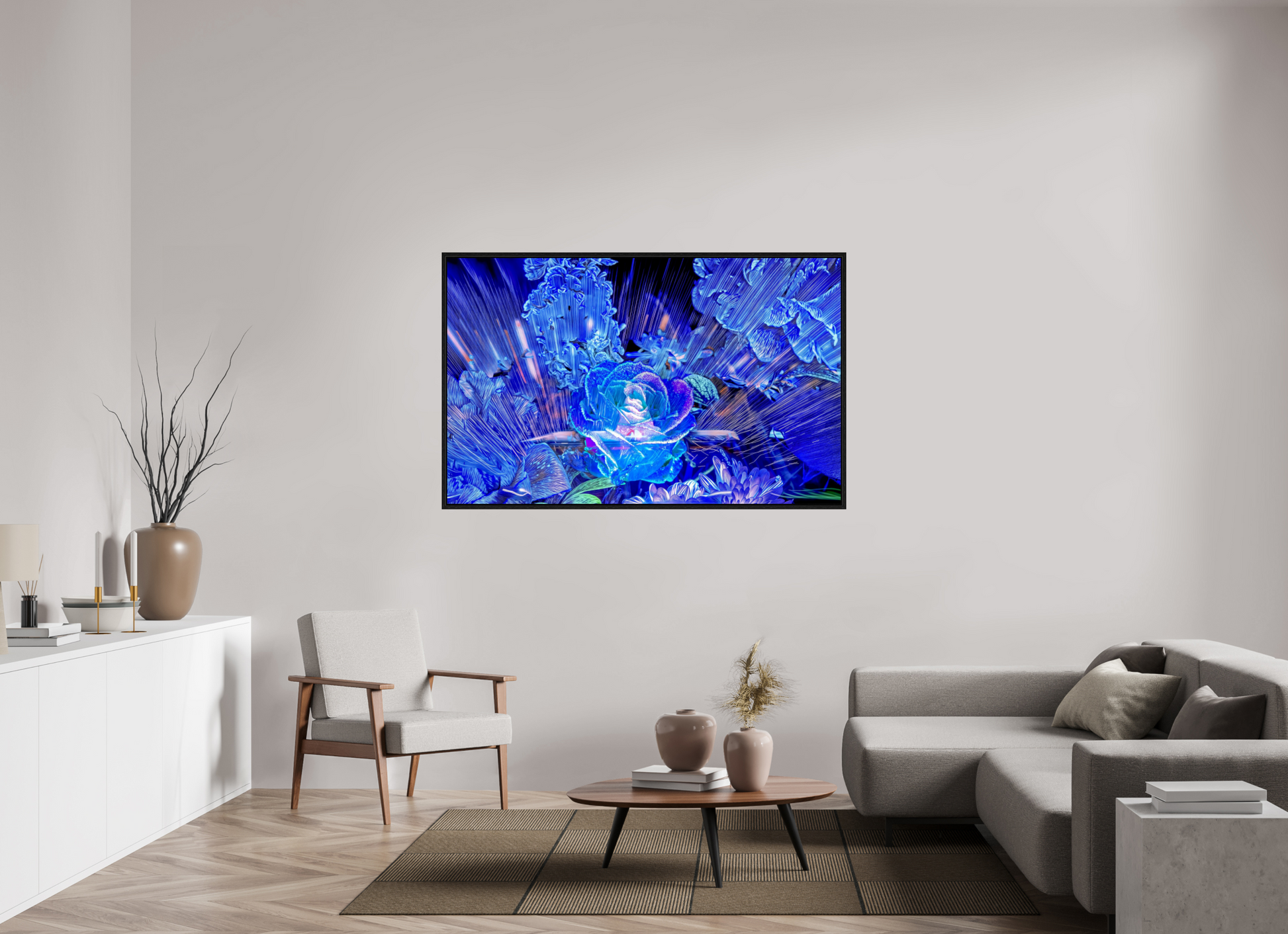 160 x 100 cm, 8 Caisse américaine Noire Rose née d’un éclat céleste