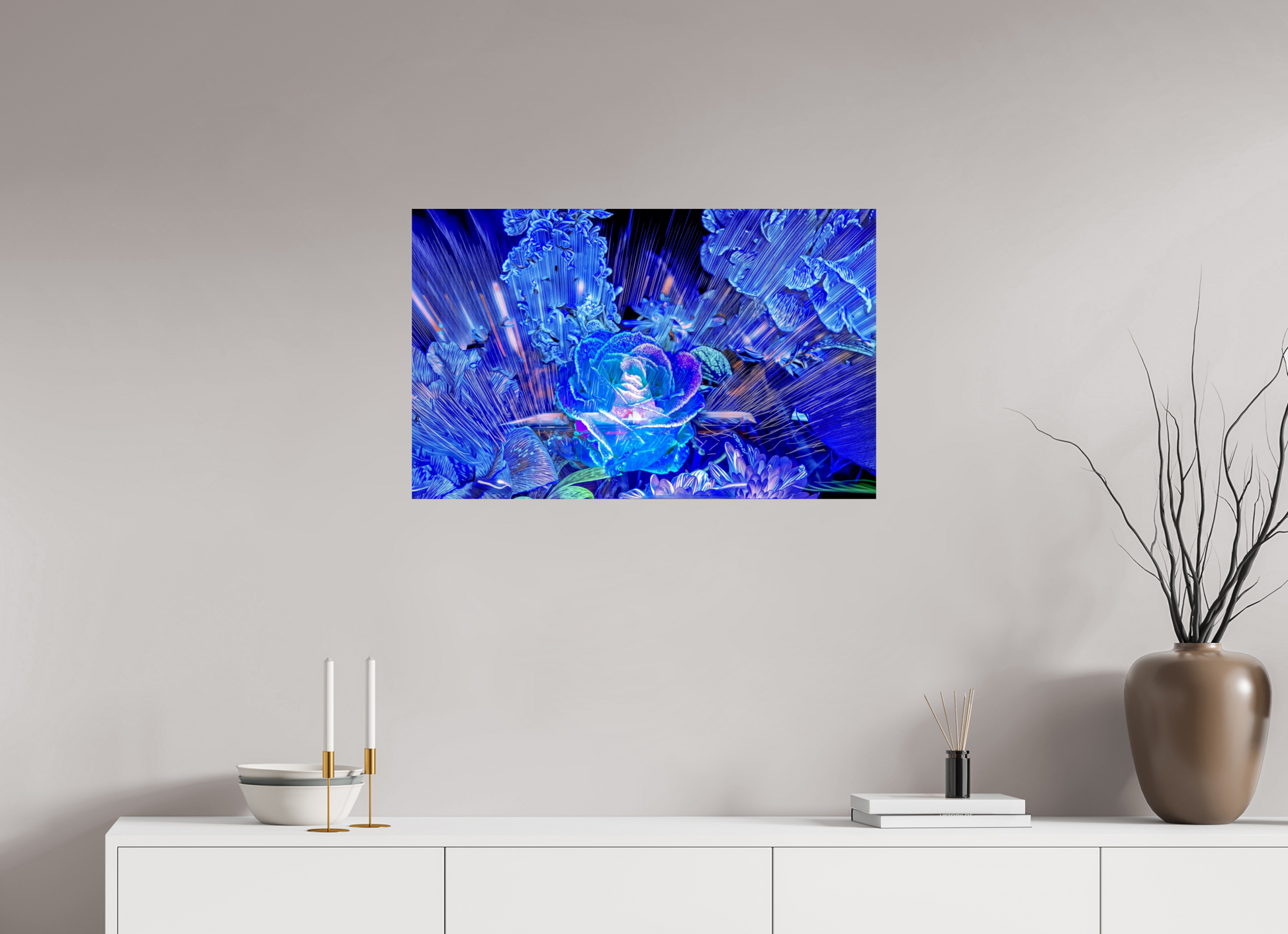 80 x 50 cm, 1 Tirage simple sur papier photo Fuji Crystal Pearl Rose née d’un éclat céleste