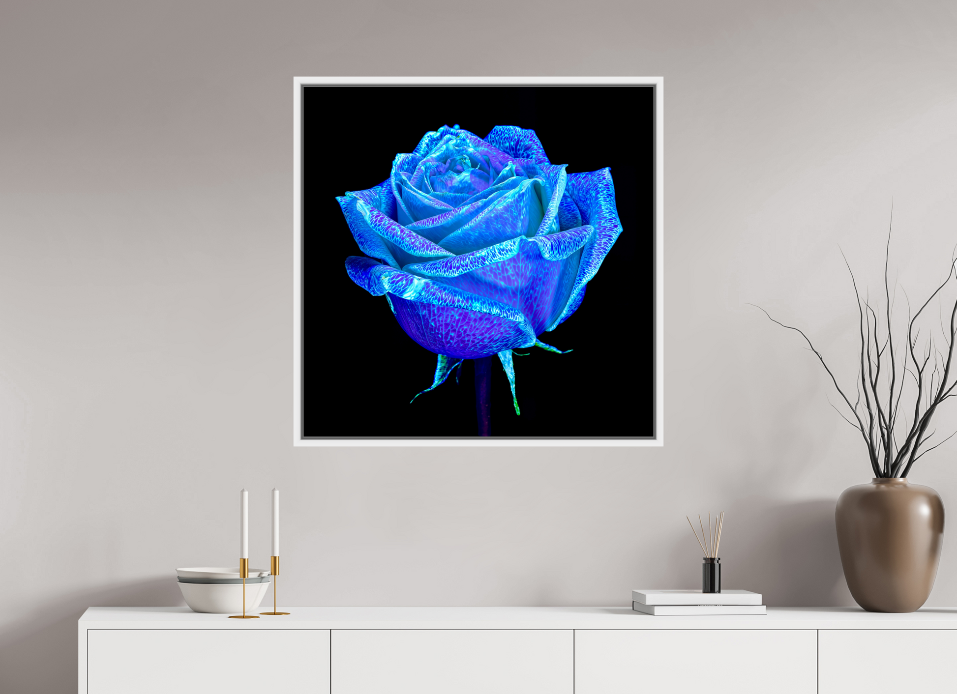 80 x 80 cm, 9 White American Box The Rose That Dreamed of the Sky